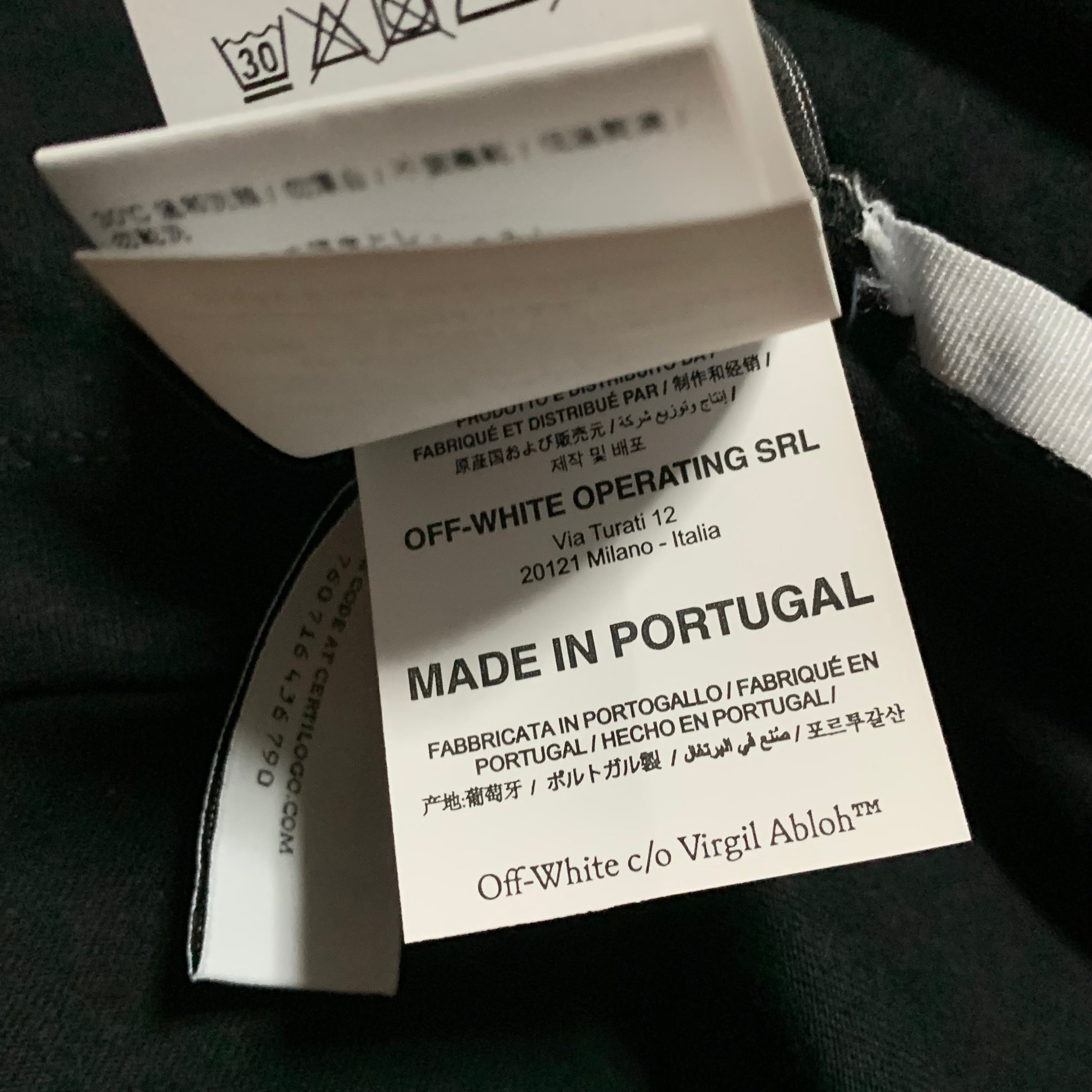 Off White XXL Arrow On Canvas Black Tee Virgil Abloh