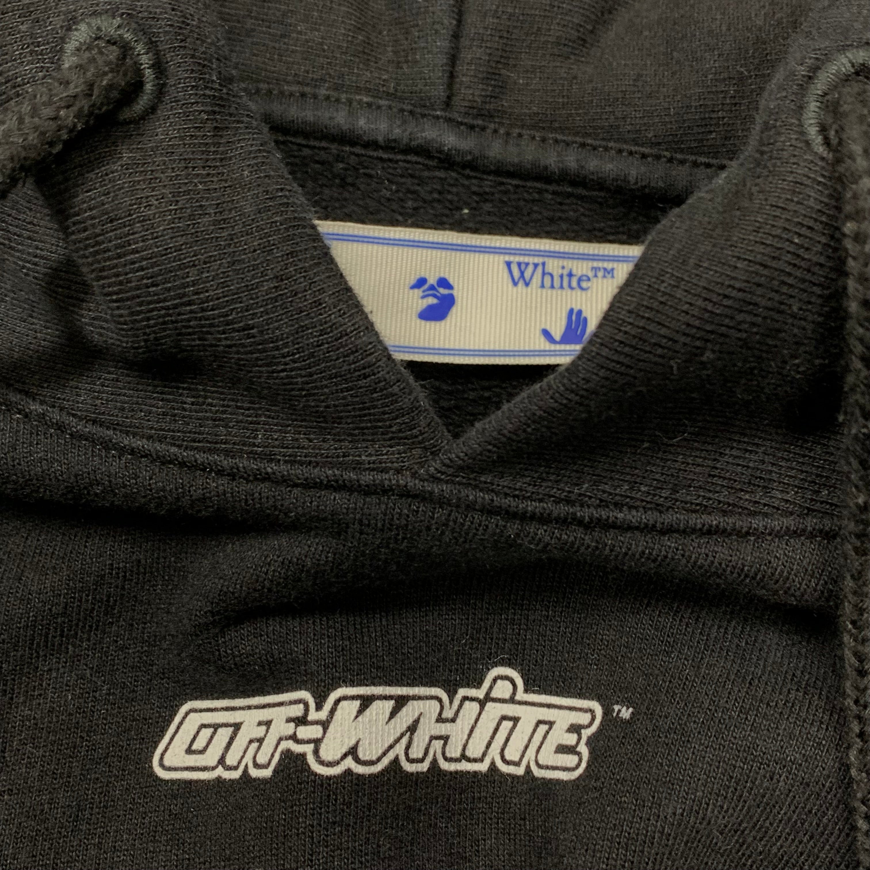 Off White Small Hoodie Pink Marker Arrows Black Hoodie Virgil Abloh