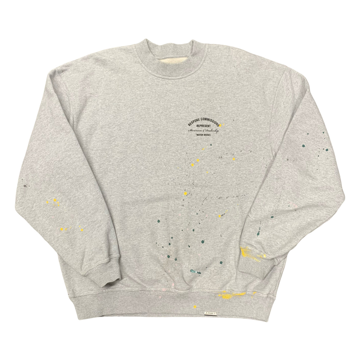 Represent Medium Sweatshirt Bespoke Commissions Grey Crewneck Paint Splatter