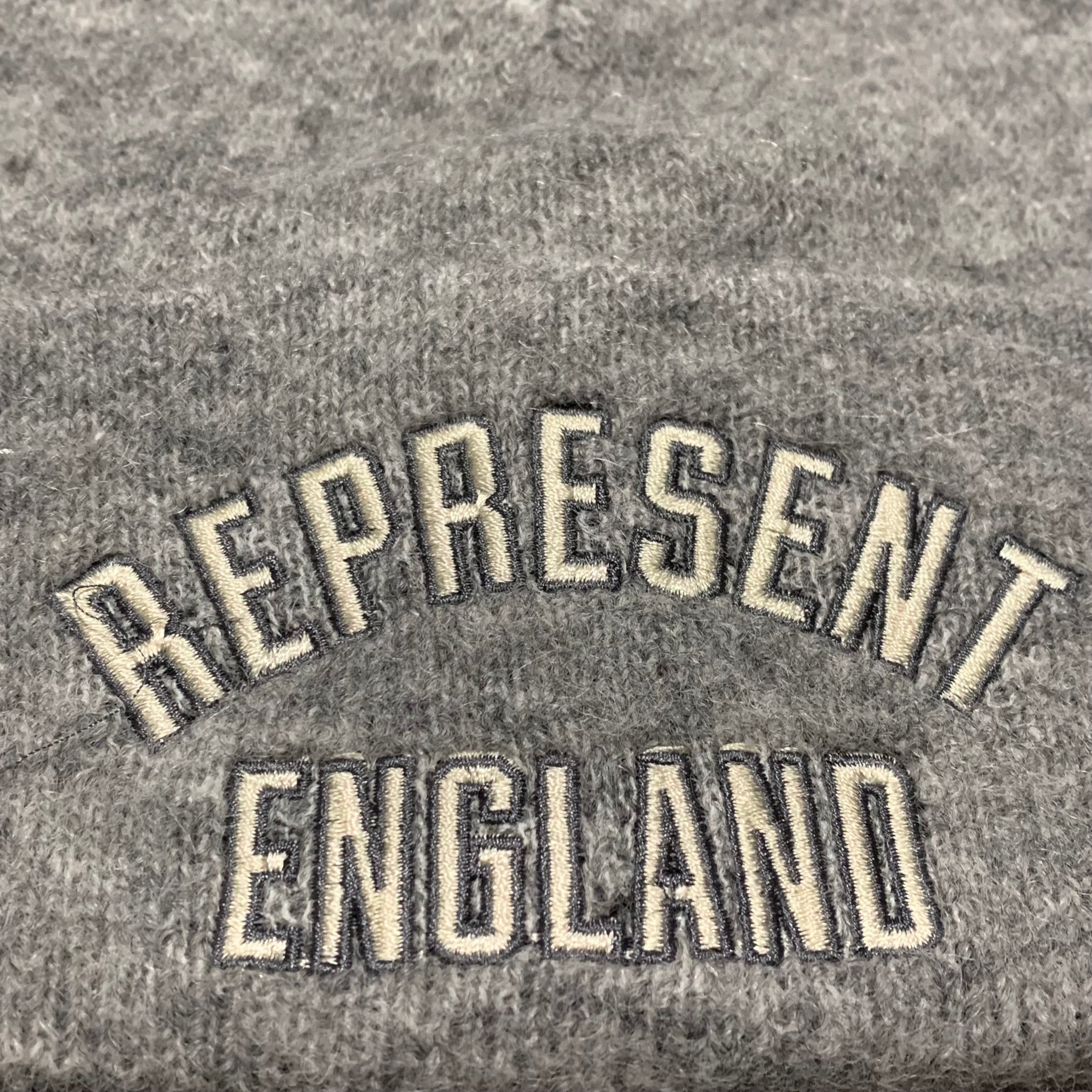 Represent Beanie England Applique Grey Marl Hat