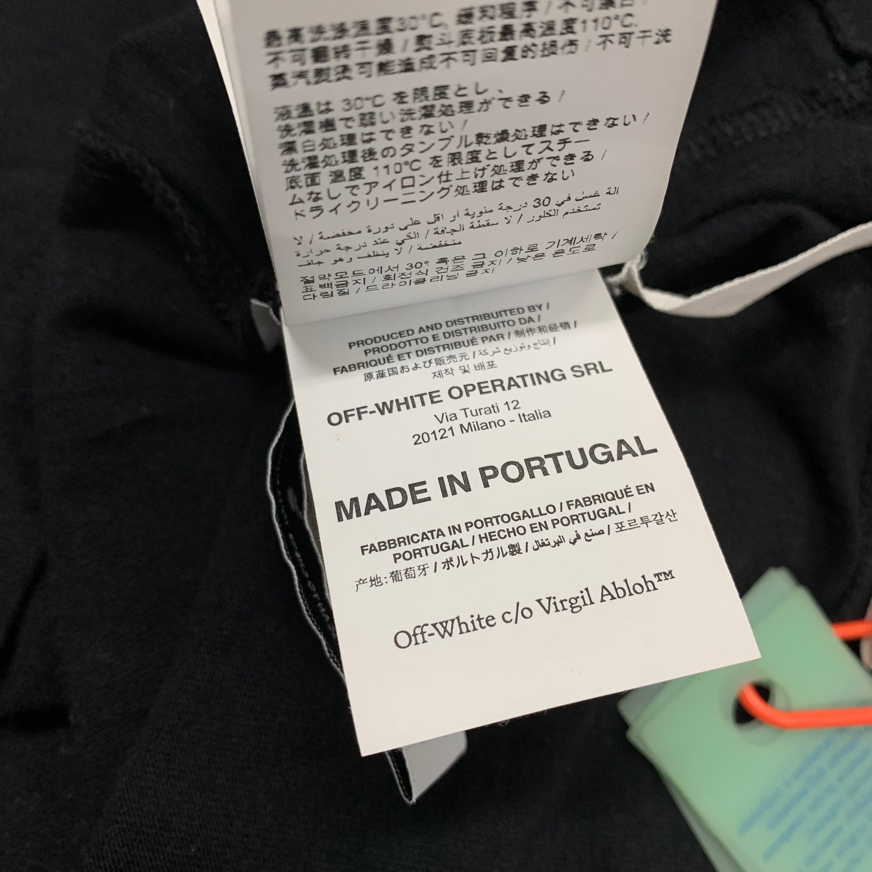 Off White Large Tee Rave Flyer Skate Black T-Shirt Virgil Abloh