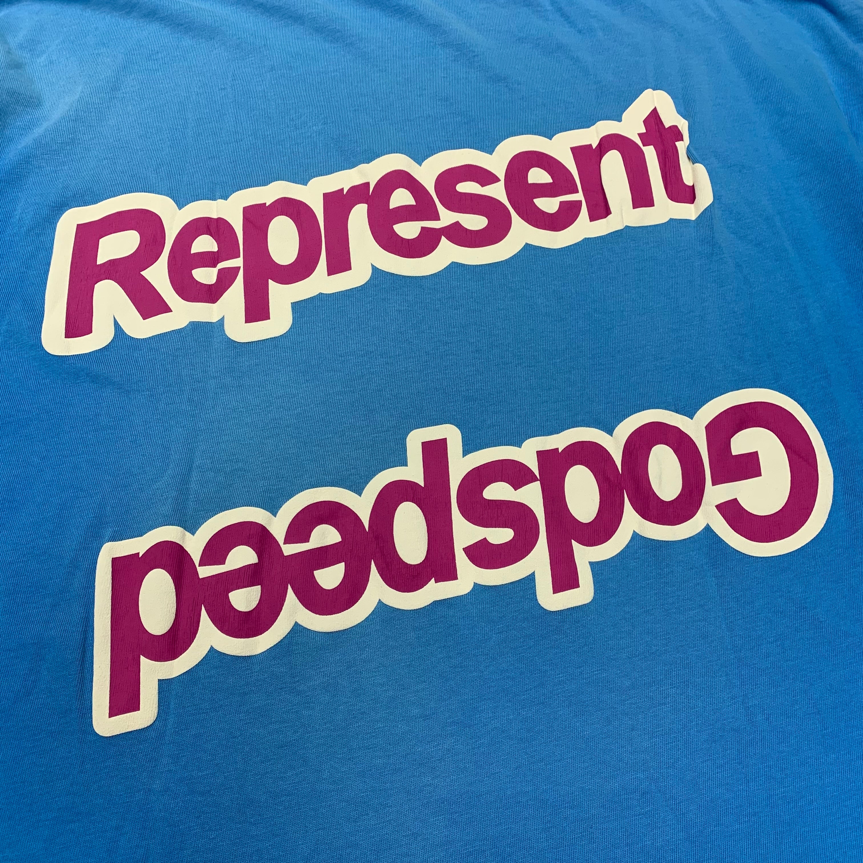 Represent Large Tee Godspeed Graphic Blue T-Shirt (Sample)