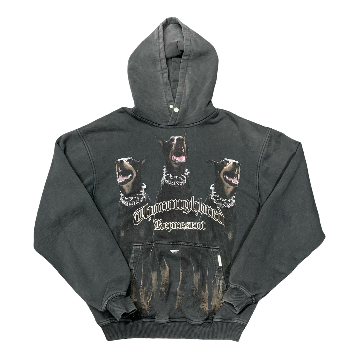 Represent Small Hoodie Thoroughbred Dog Vintage Black Hoodie