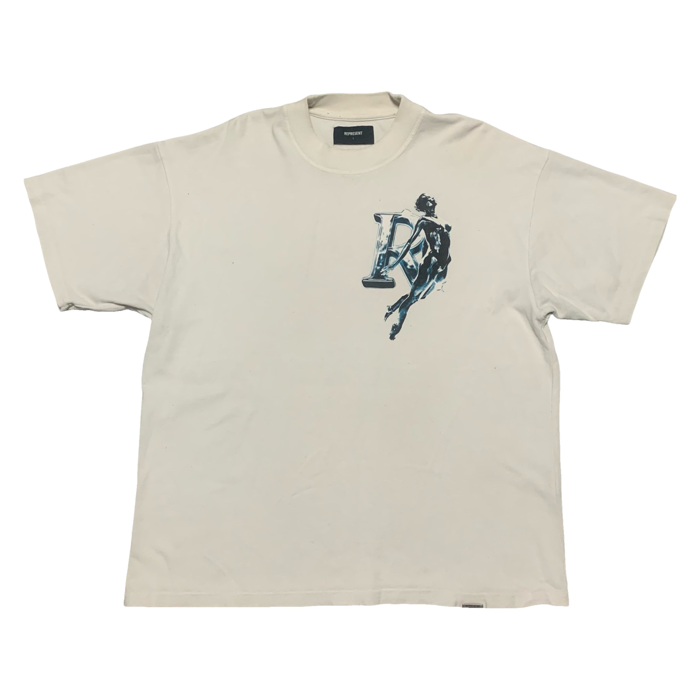 Represent Large Chrome Angel Flat White Tee