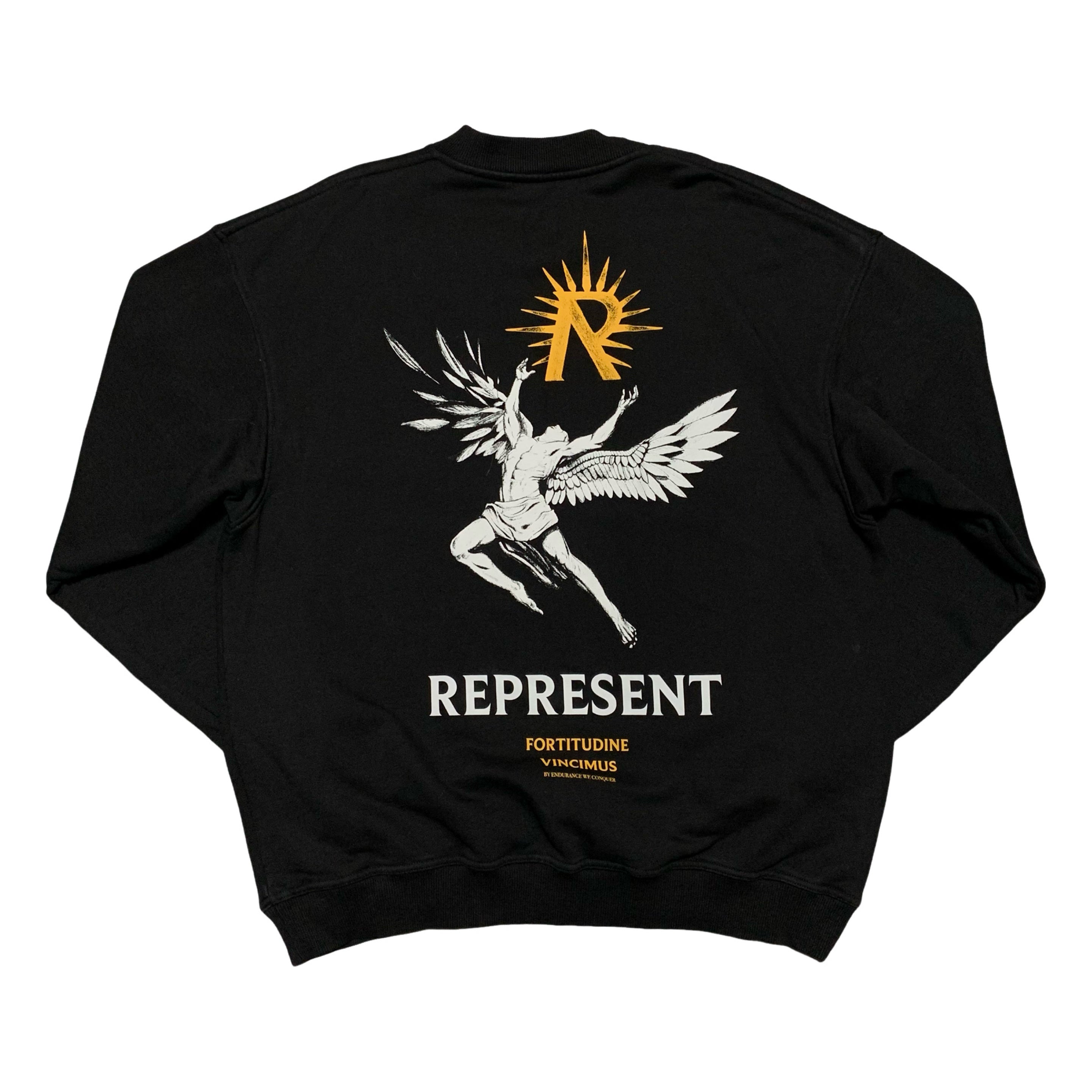 Represent Large Icarus Jet Black Sweater Sweatshirt Crewneck