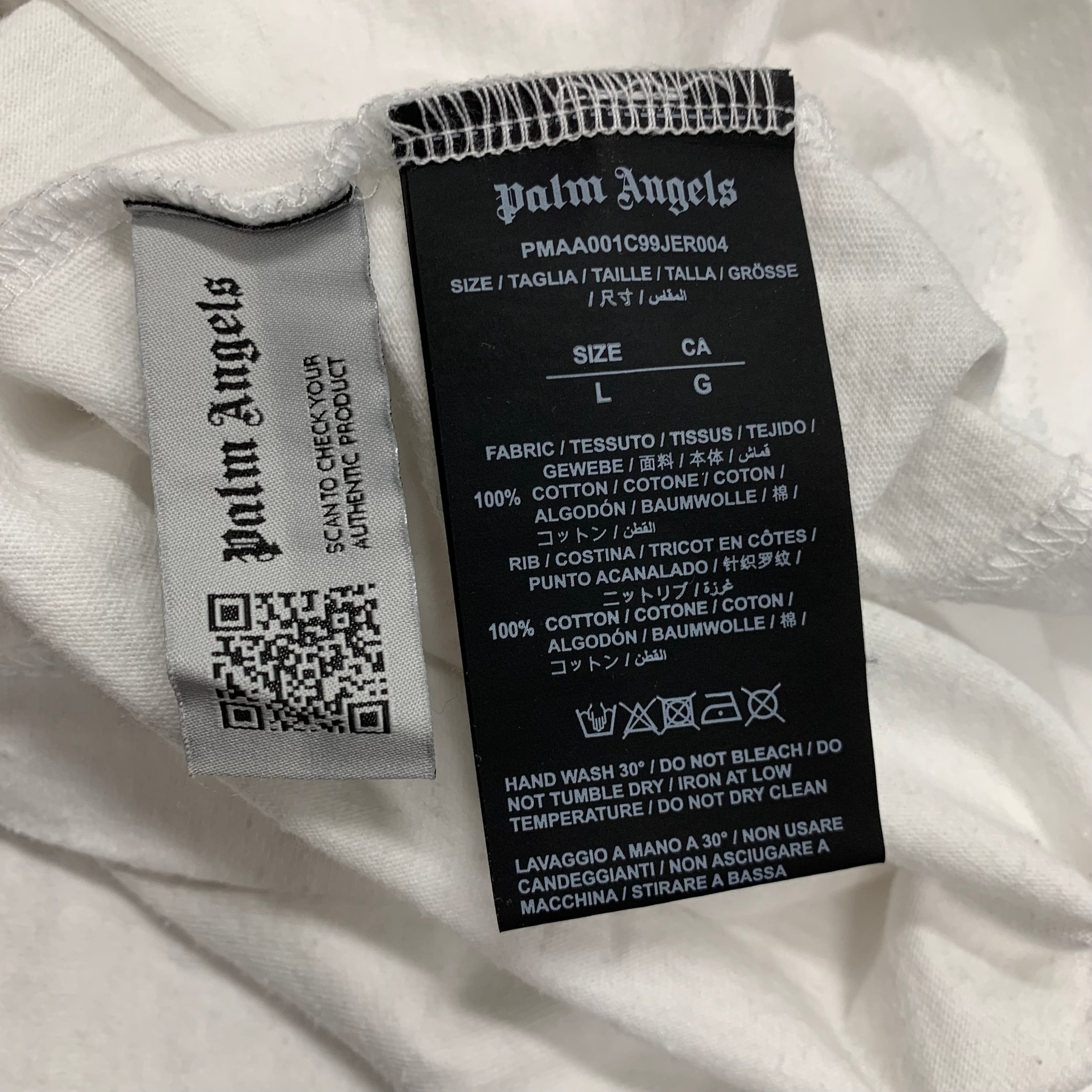 Palm Angels Large Tee London Sprayed White T-Shirt