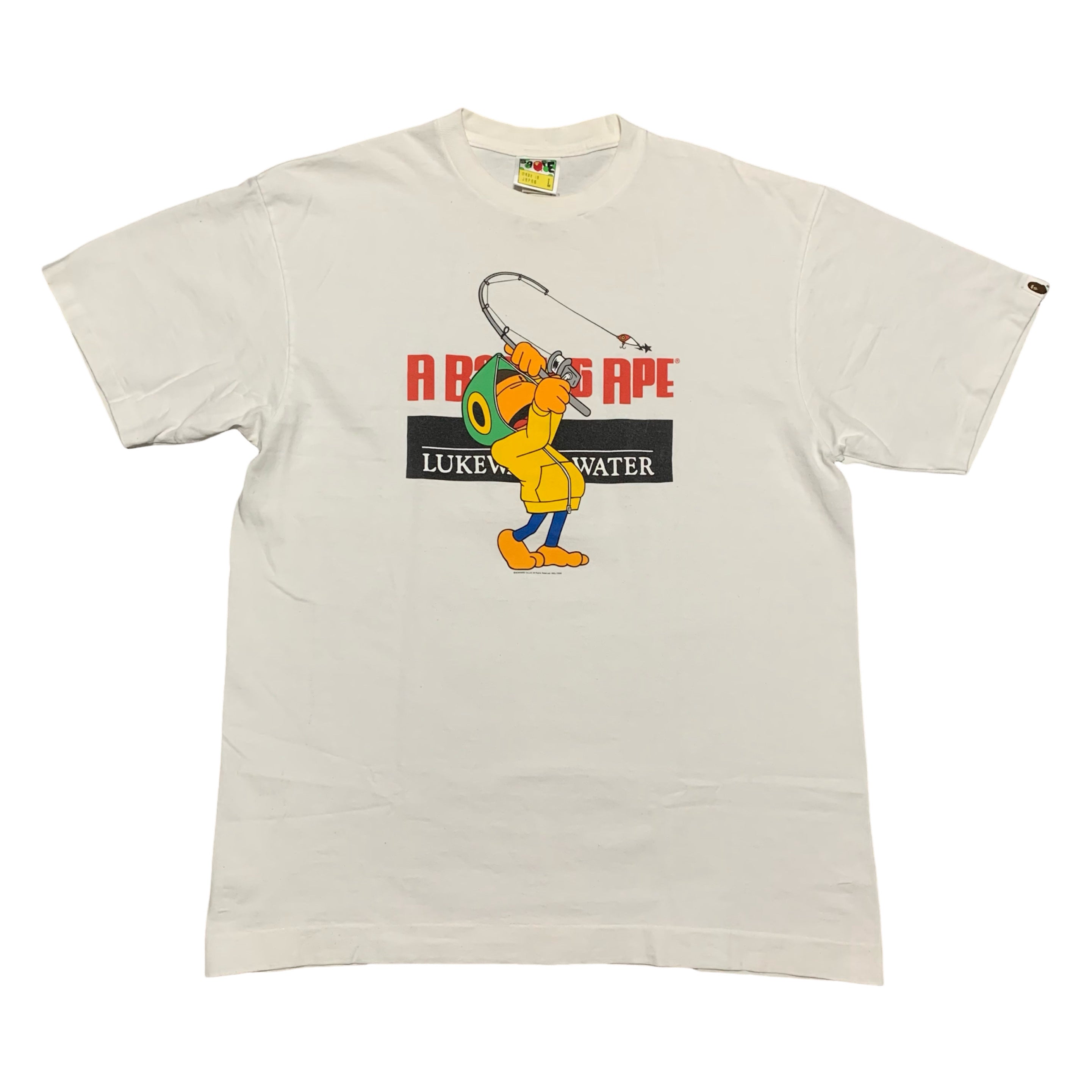 Bape Large Baby Milo Fishing White Tee A Bathing Ape 2008