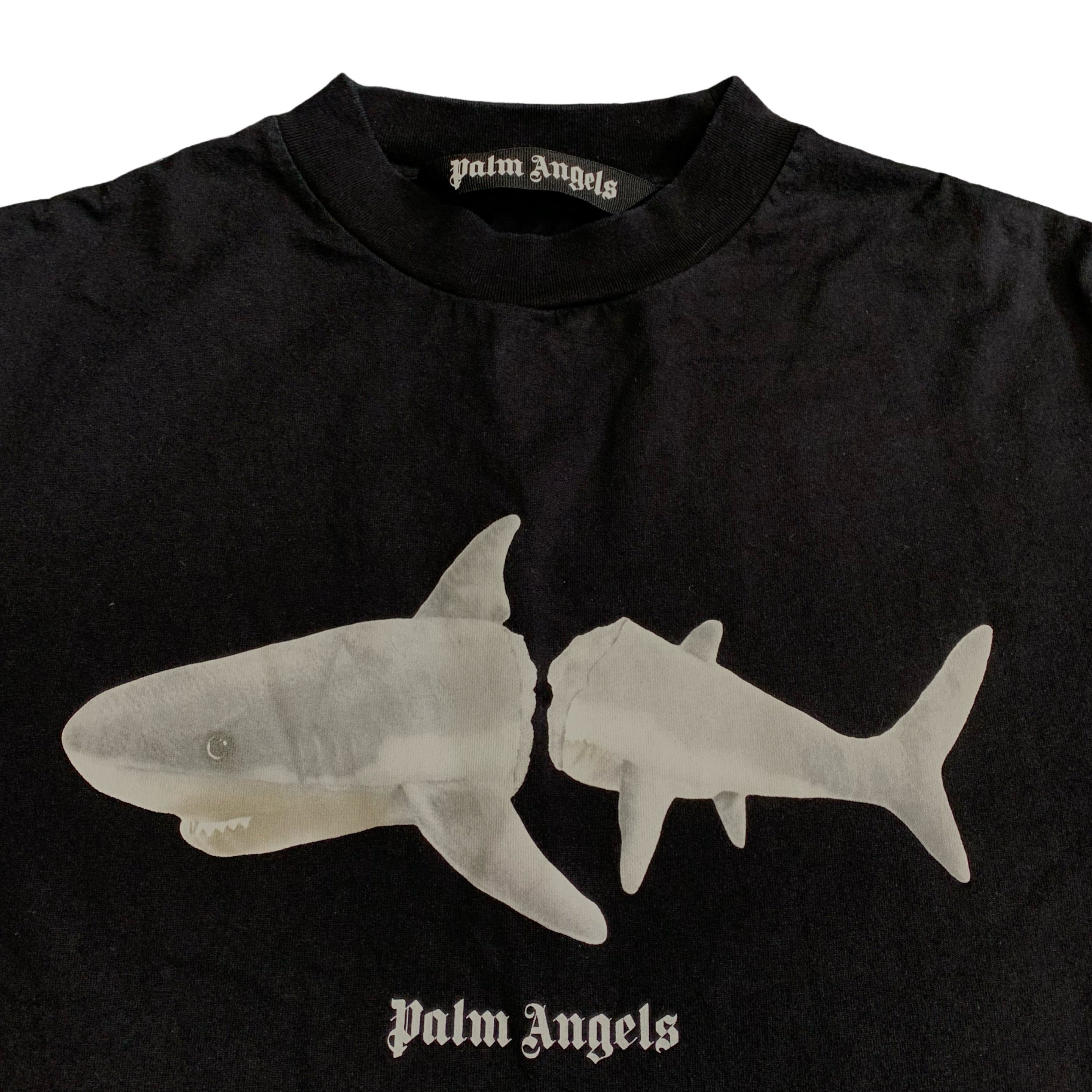 Palm Angels Small Tee Shark Split Black T-Shirt