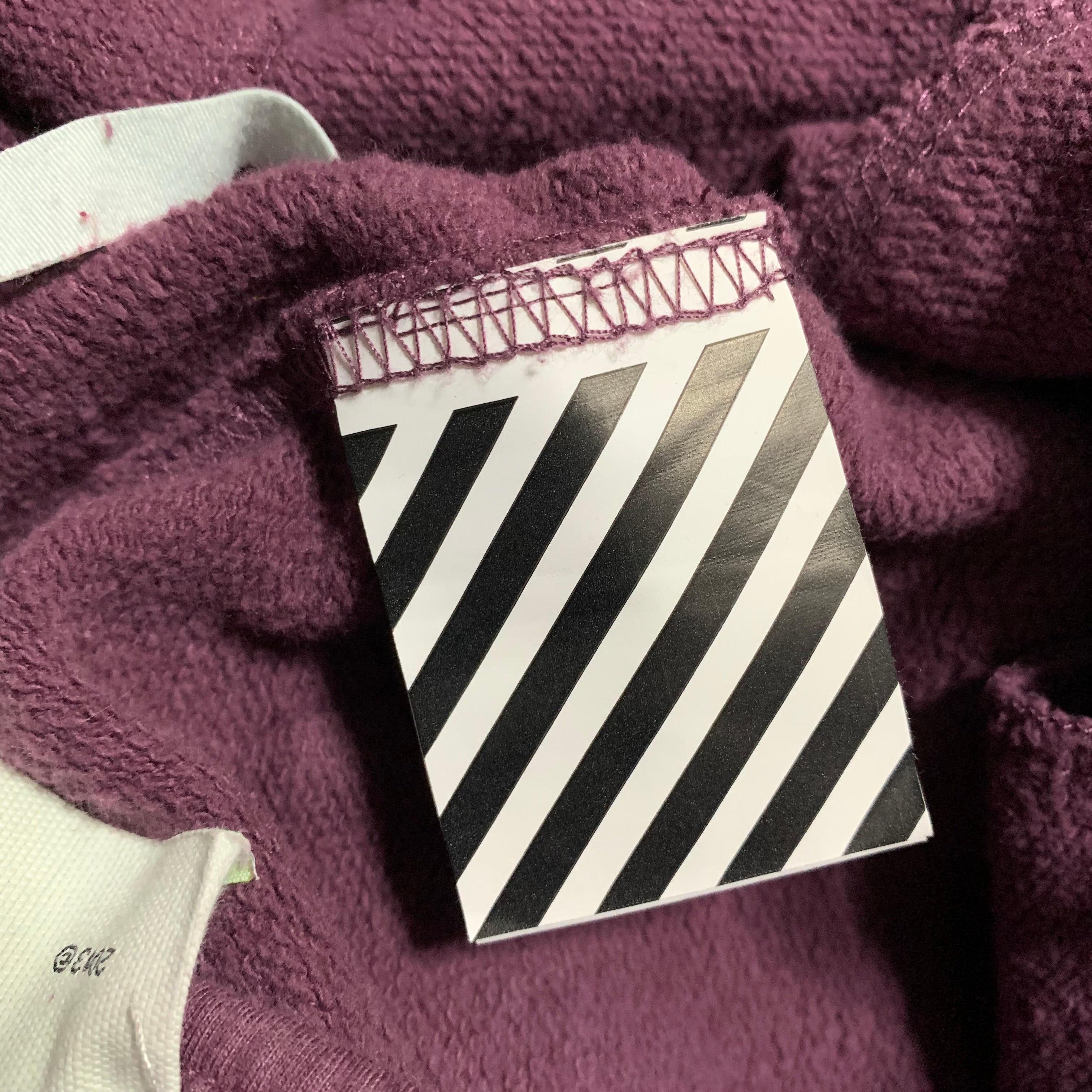 Off White XS Tape Diag Joggers Bottoms Burgundy Virgil Abloh