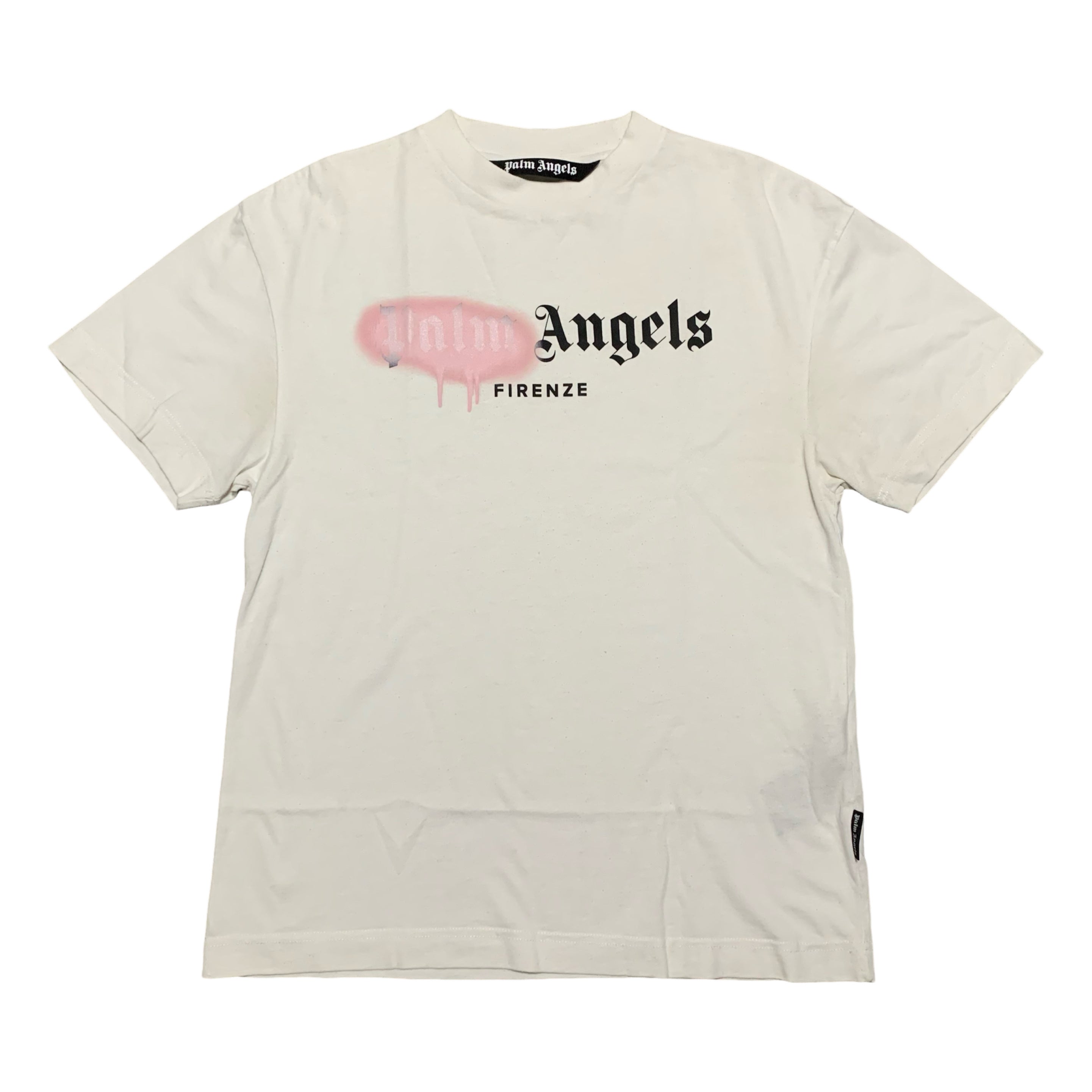 Palm Angels Small Firenze Sprayed White Tee