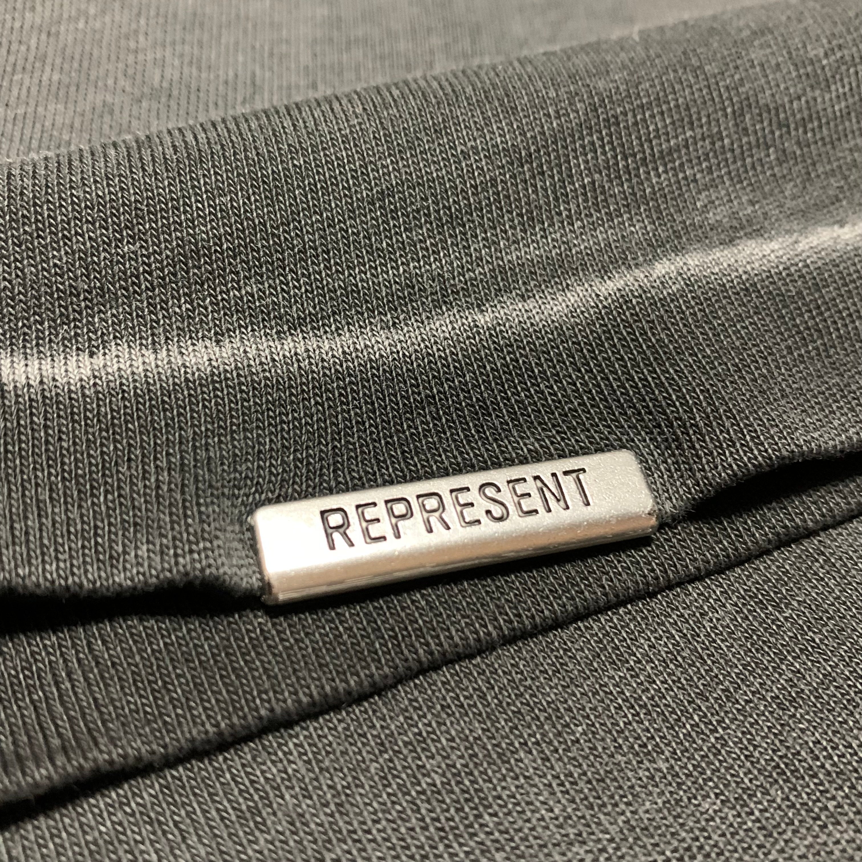 Represent XS Masking Tape Stained Black Tee