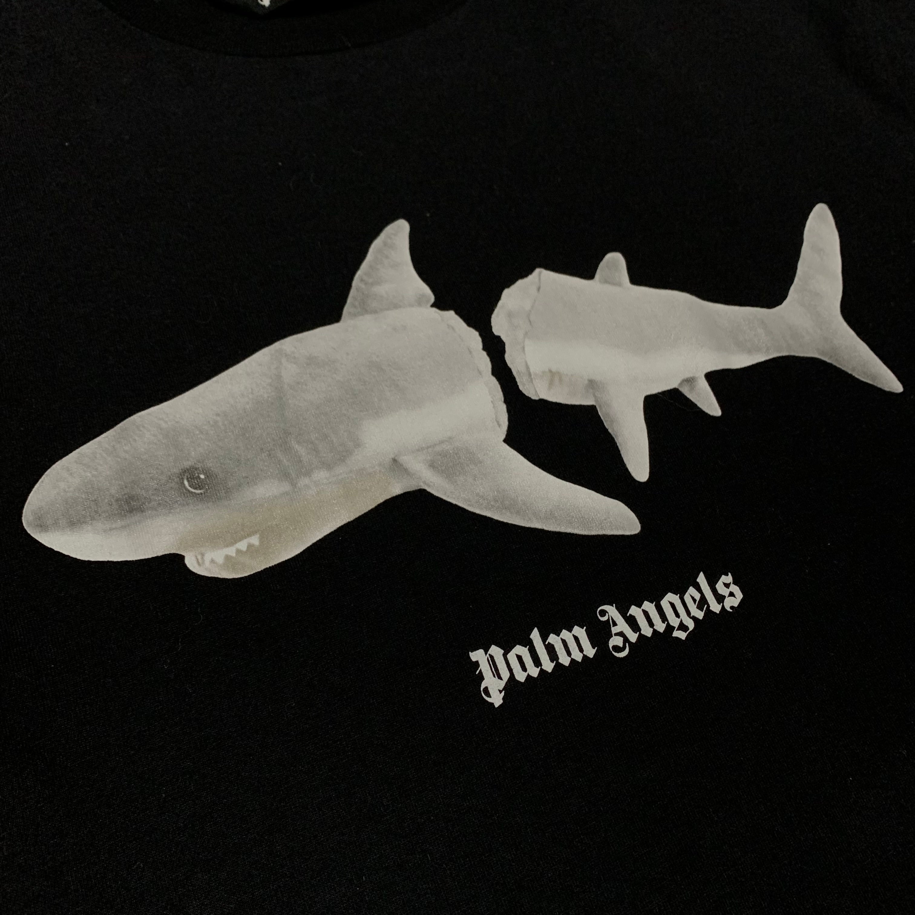 Palm Angels XS Shark Graphic Black Tee