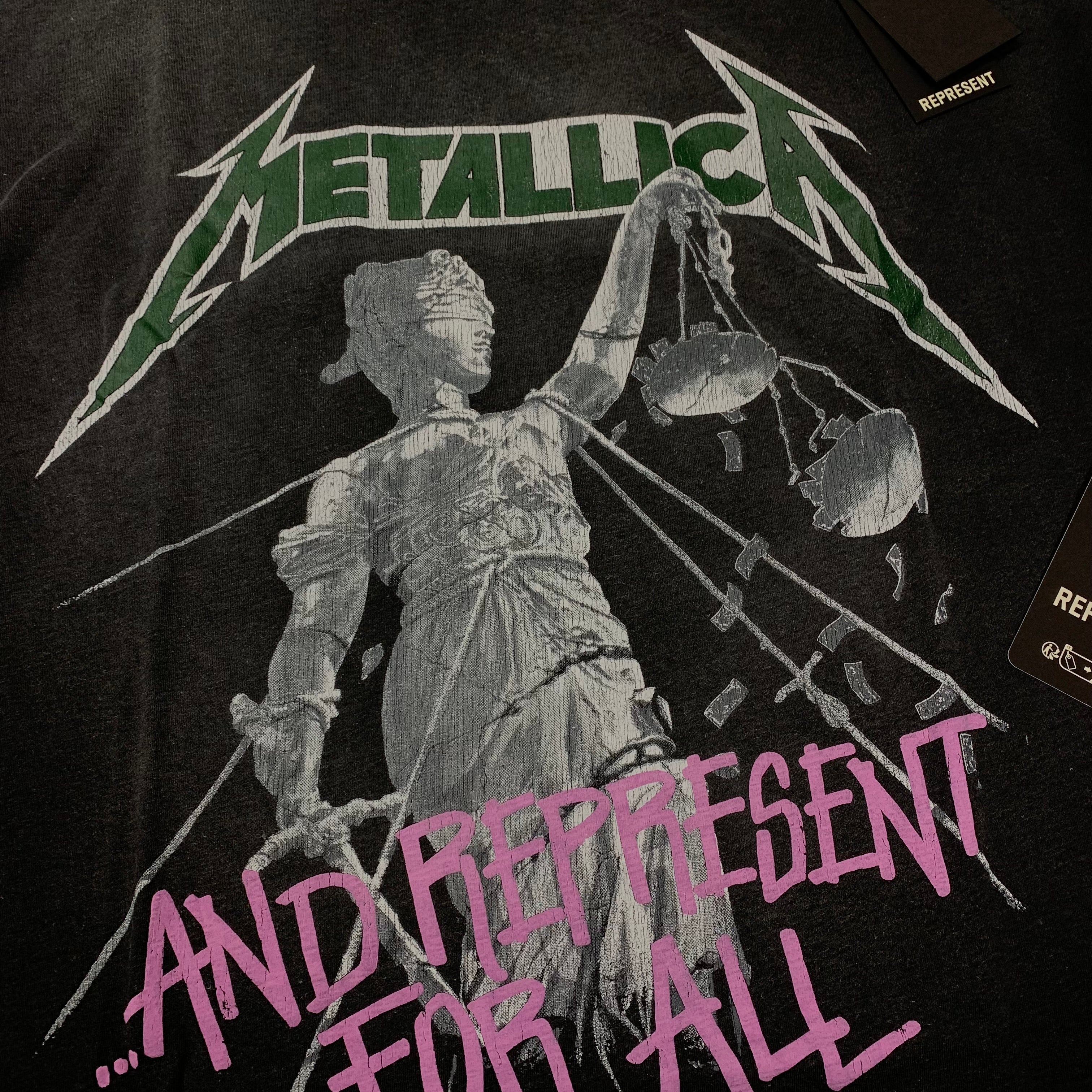 Represent Medium Tee Metallica Justice Stained Black T-Shirt