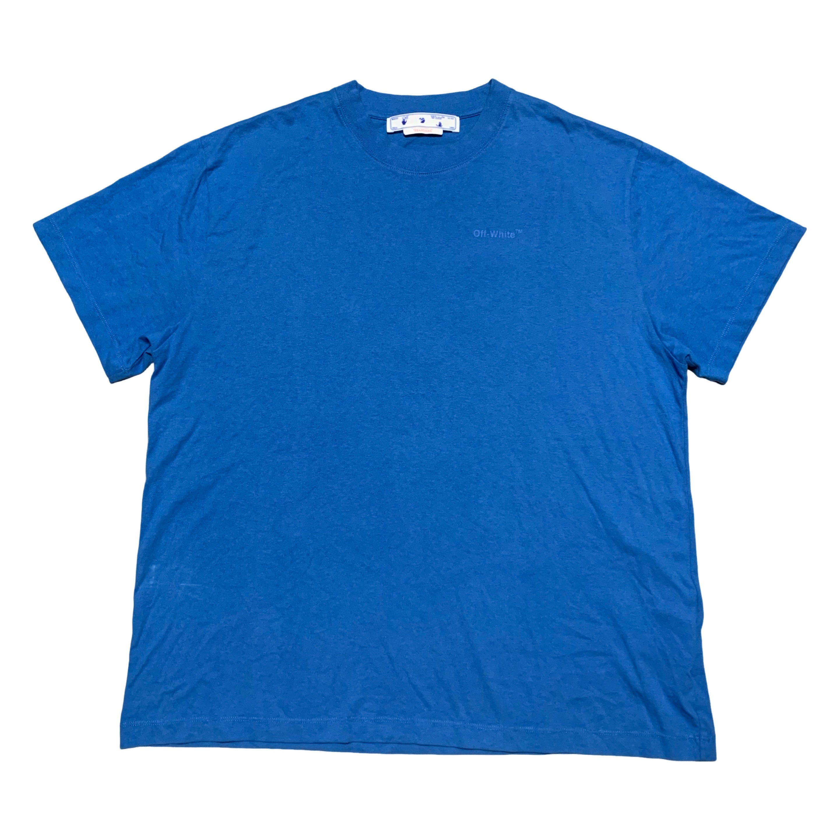 Off White XL Diag Tab Blue Tee Virgil Abloh