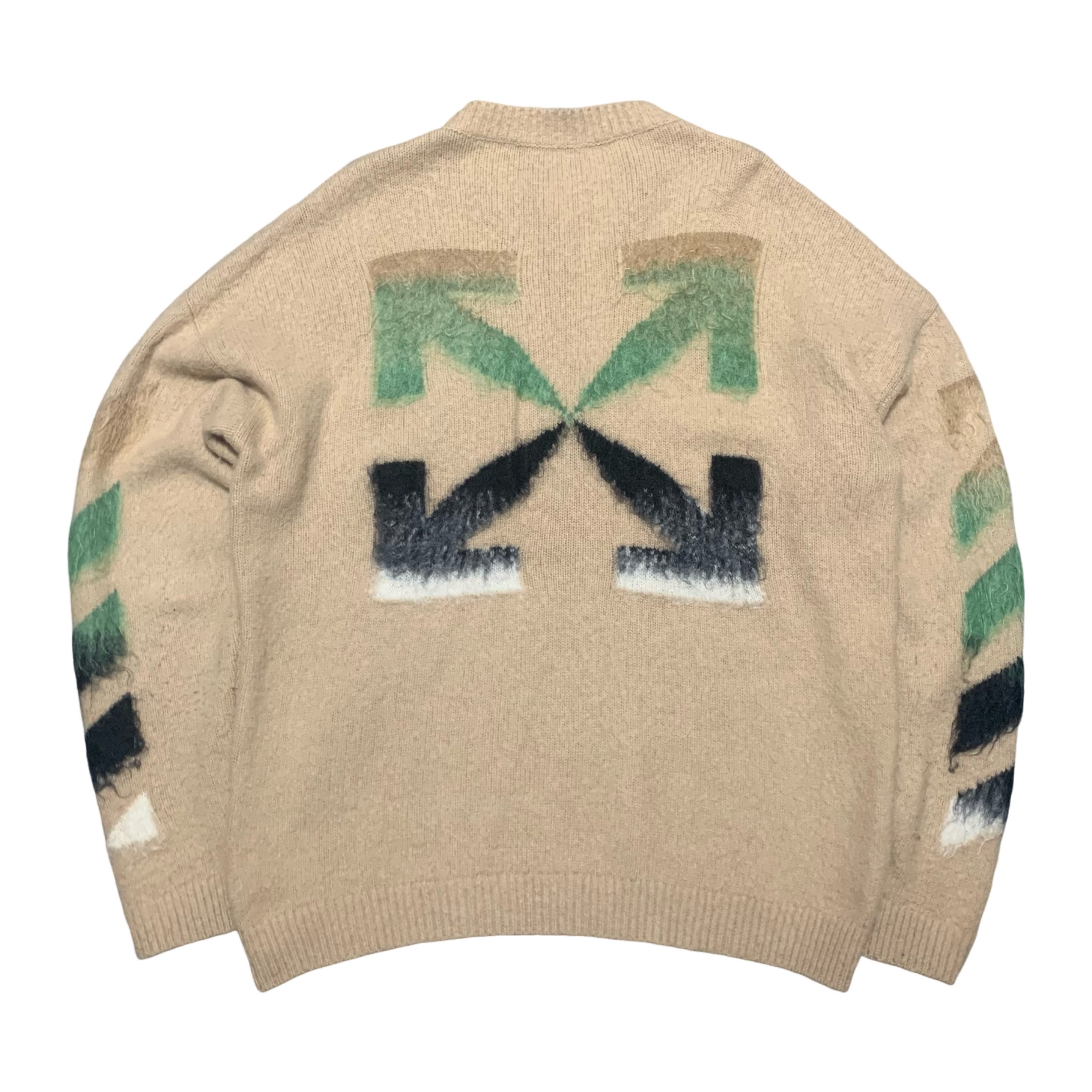 Off White Small Arrows Knit Knitwear Brushed Wool Jumper Beige Virgil Abloh