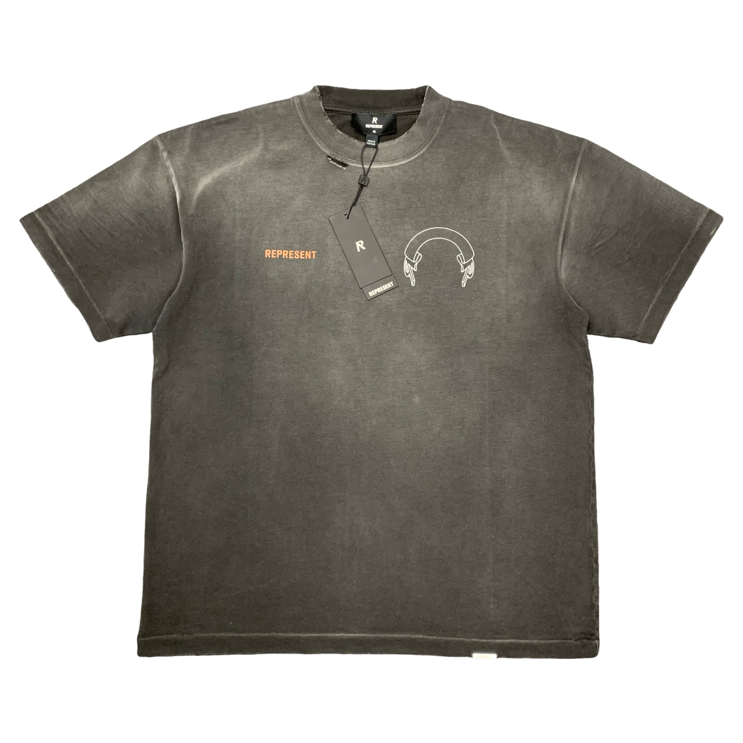 Represent XS Tee Banner Stained Black T-Shirt
