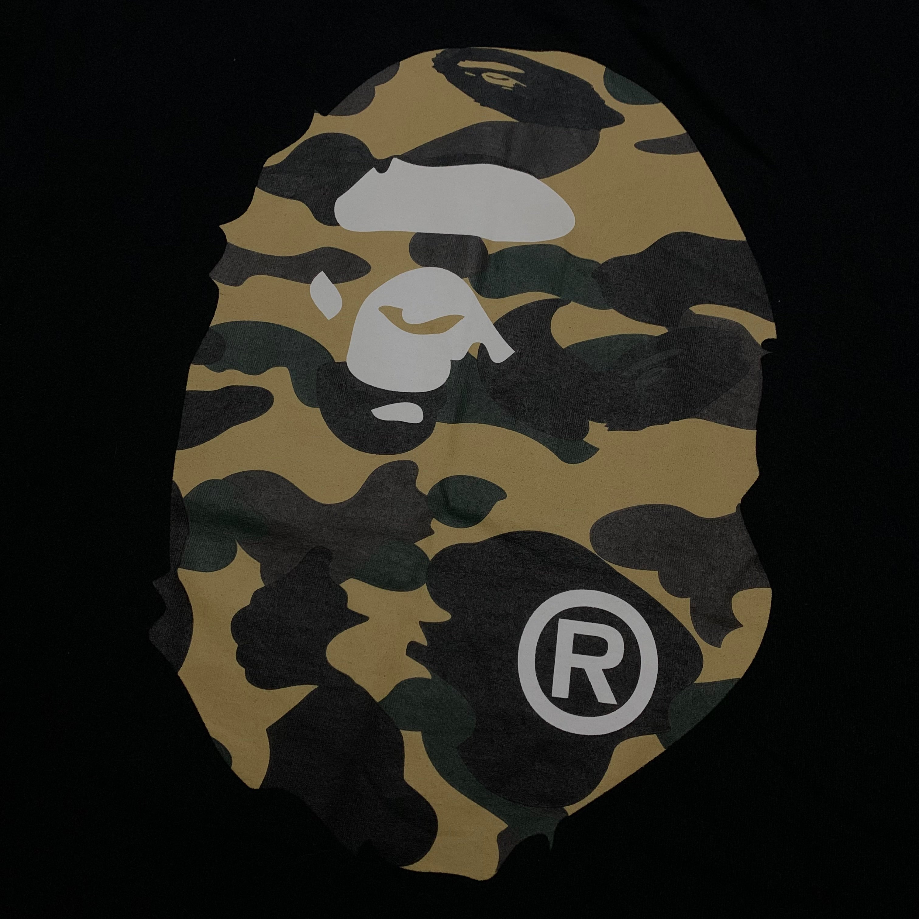 Bape Large Big Ape Head 1st Camo Black Tee A Bathing Ape