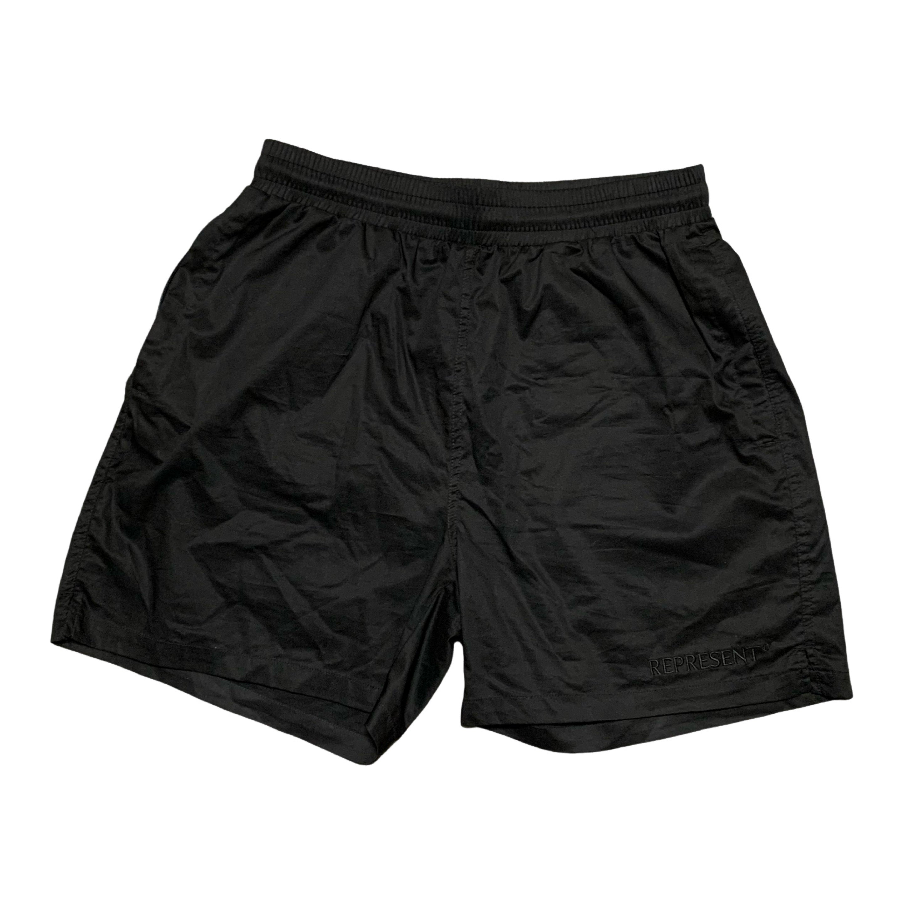 Represent Medium Shorts Black Bottoms Logo