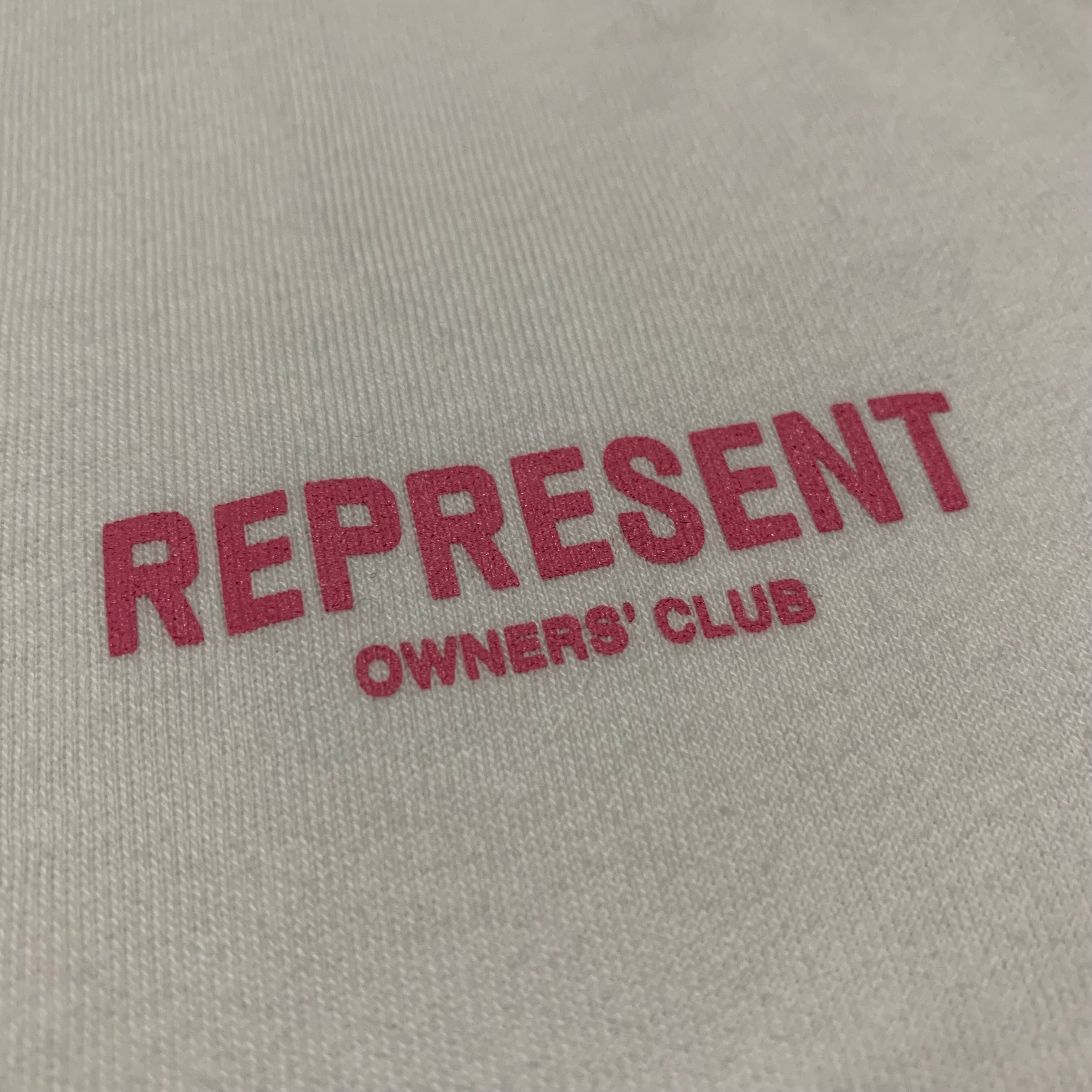 Represent Medium Owners Club Pink Flat White Tee