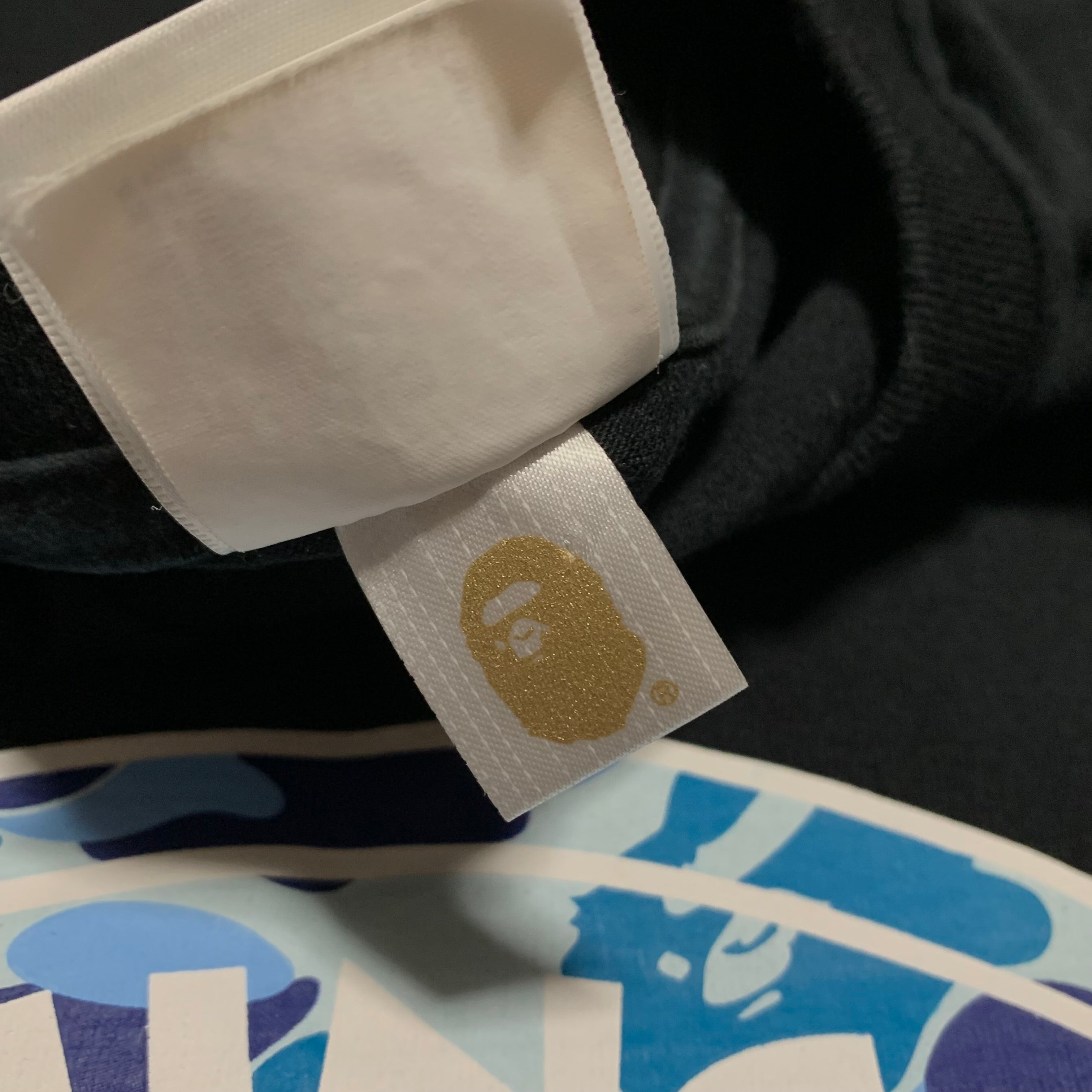 Bape Large Busy Works Blue ABC Camo Black Tee A Bathing Ape