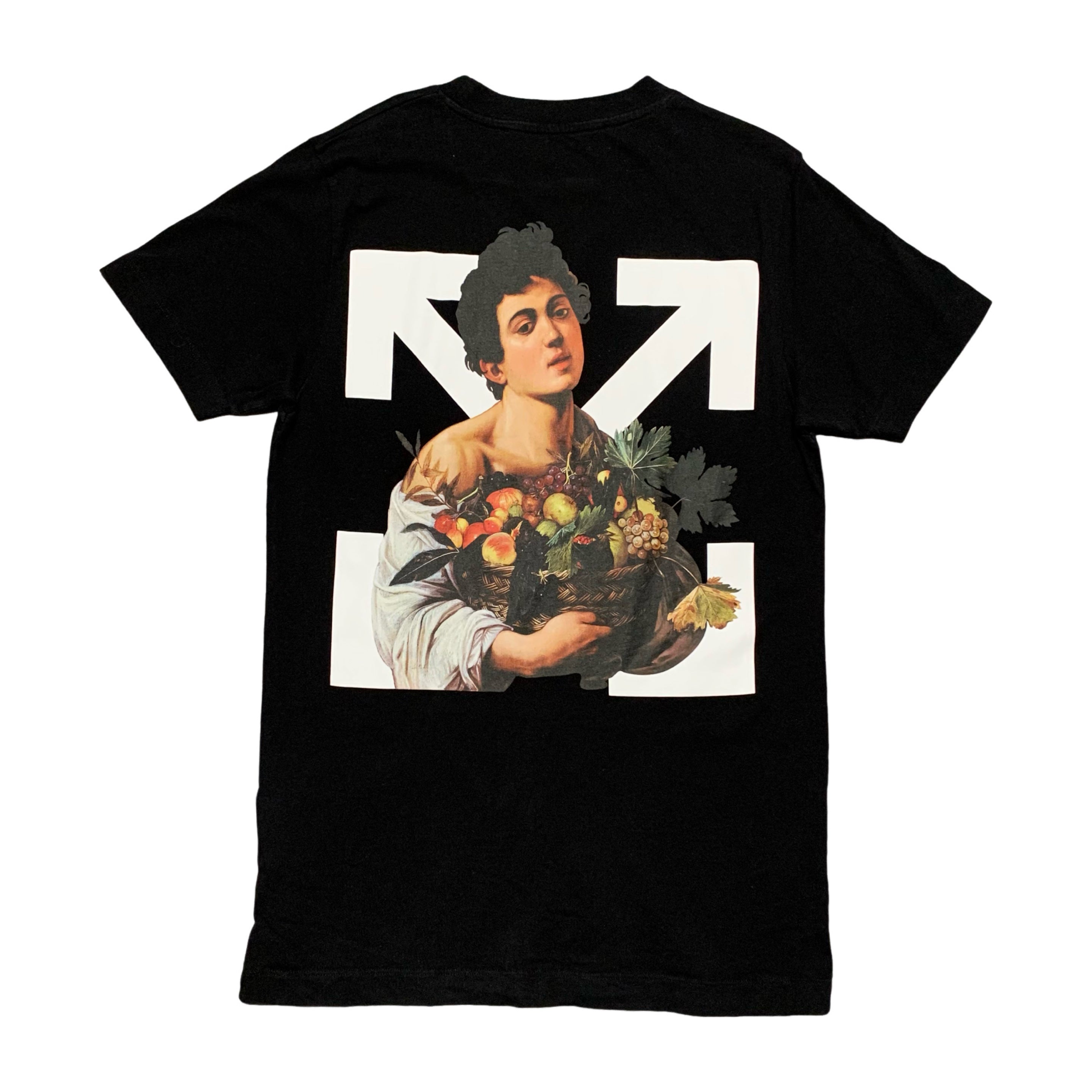 Off White XS Caravaggio Boy Arrows Black Tee Virgil Abloh