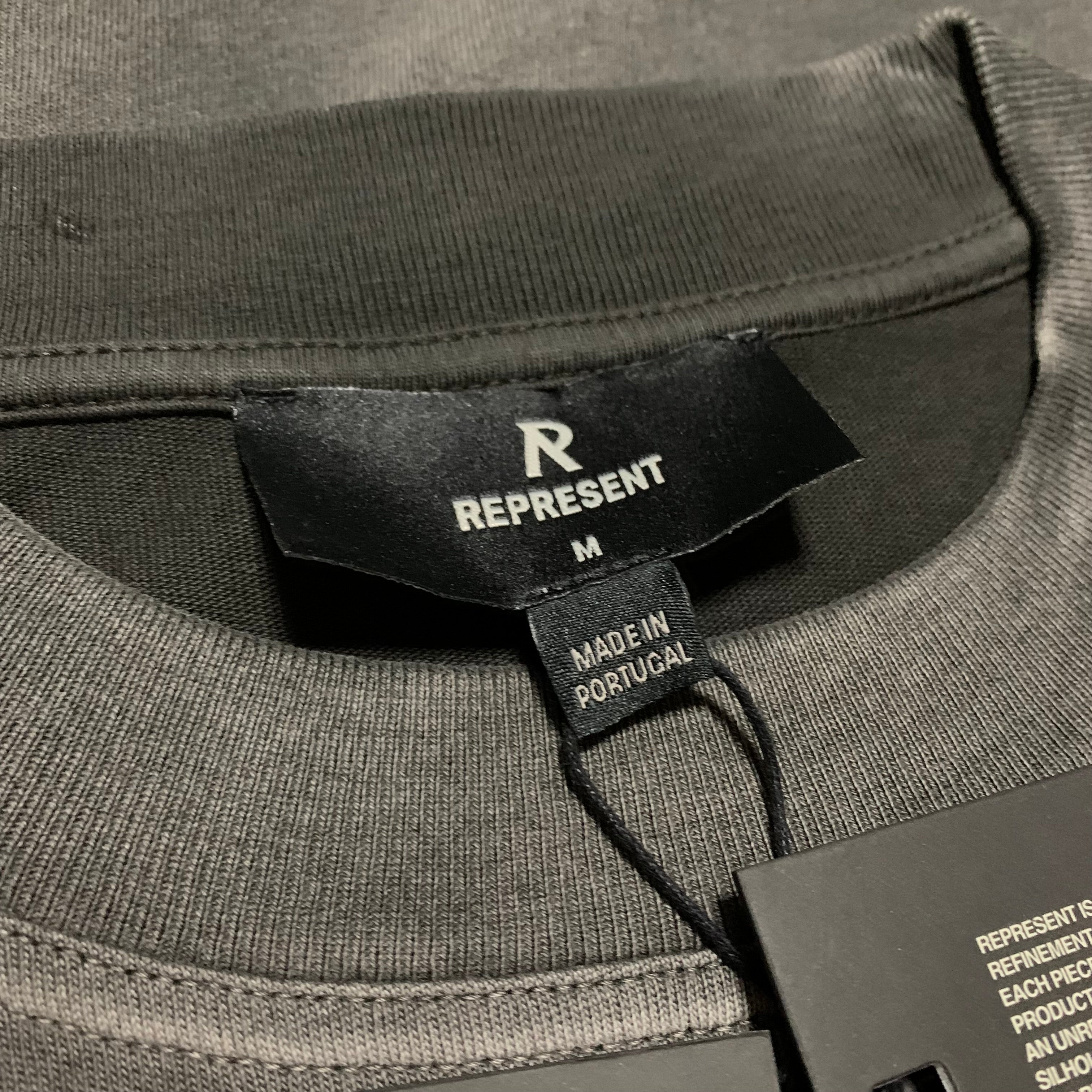 Represent Medium Oasis Owners Club Stained Black Tee