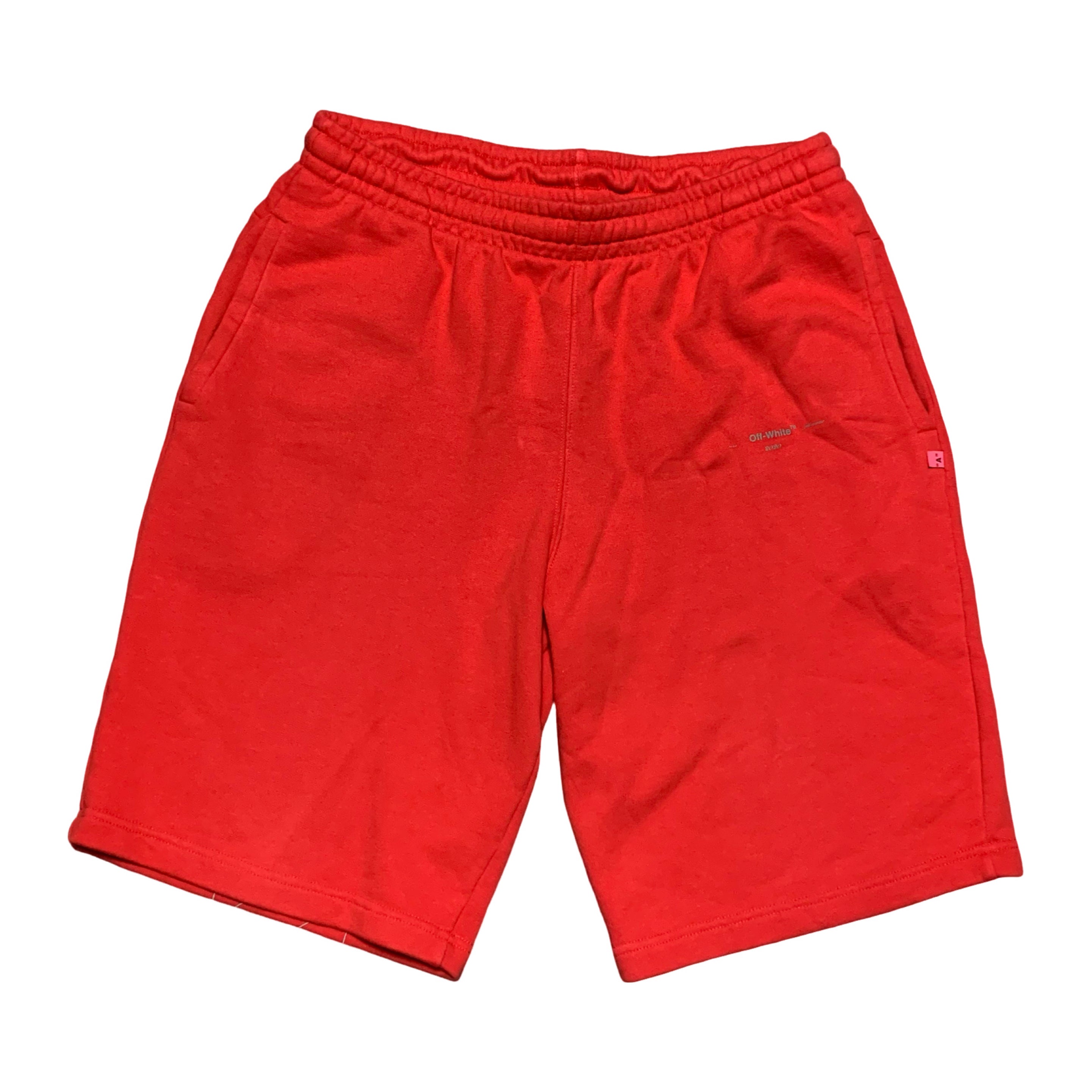 Off White XL Shorts Outline Diag Red Bottoms Virgil Abloh