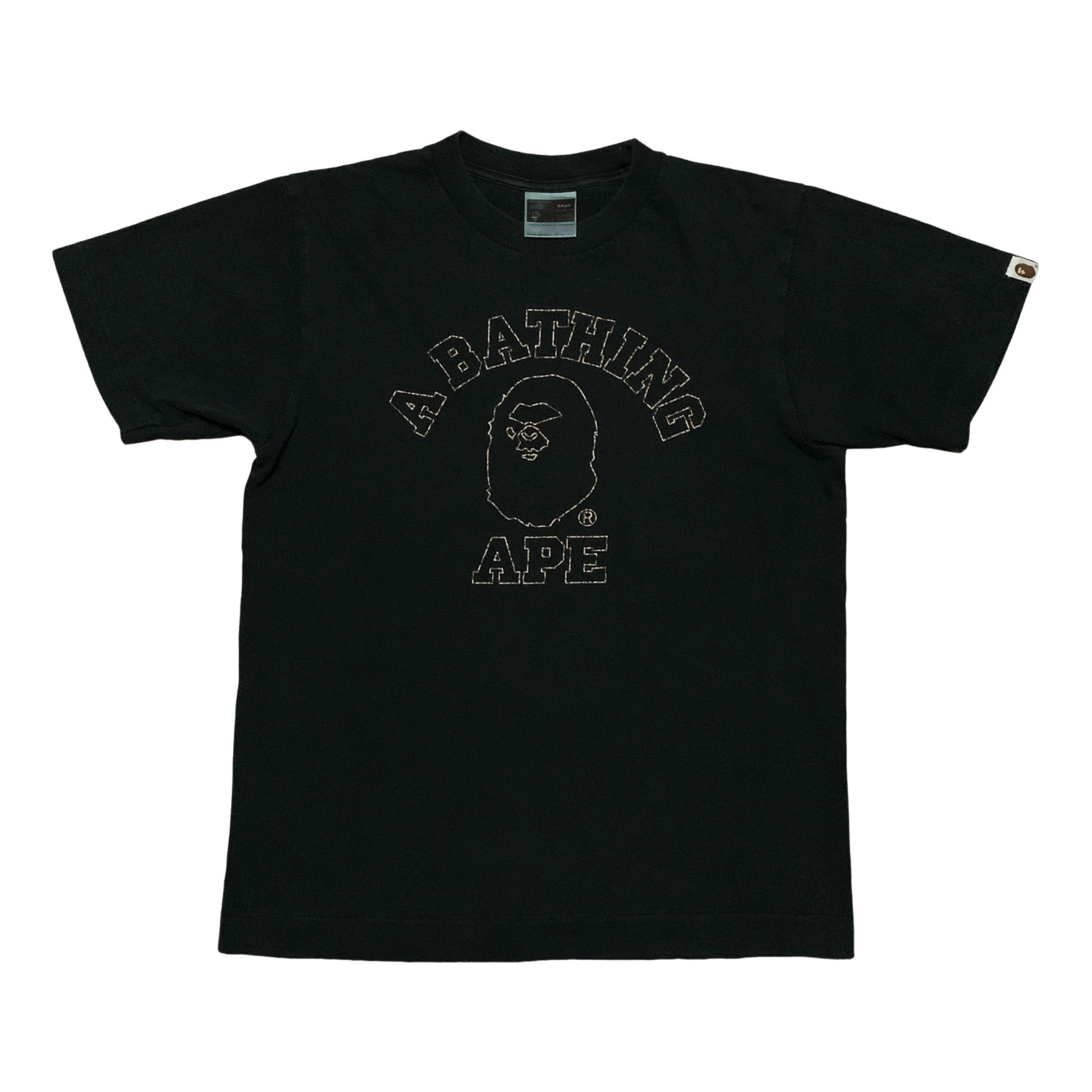 Bape Small College Camo Black Tee Made Face A Bathing Ape Vintage