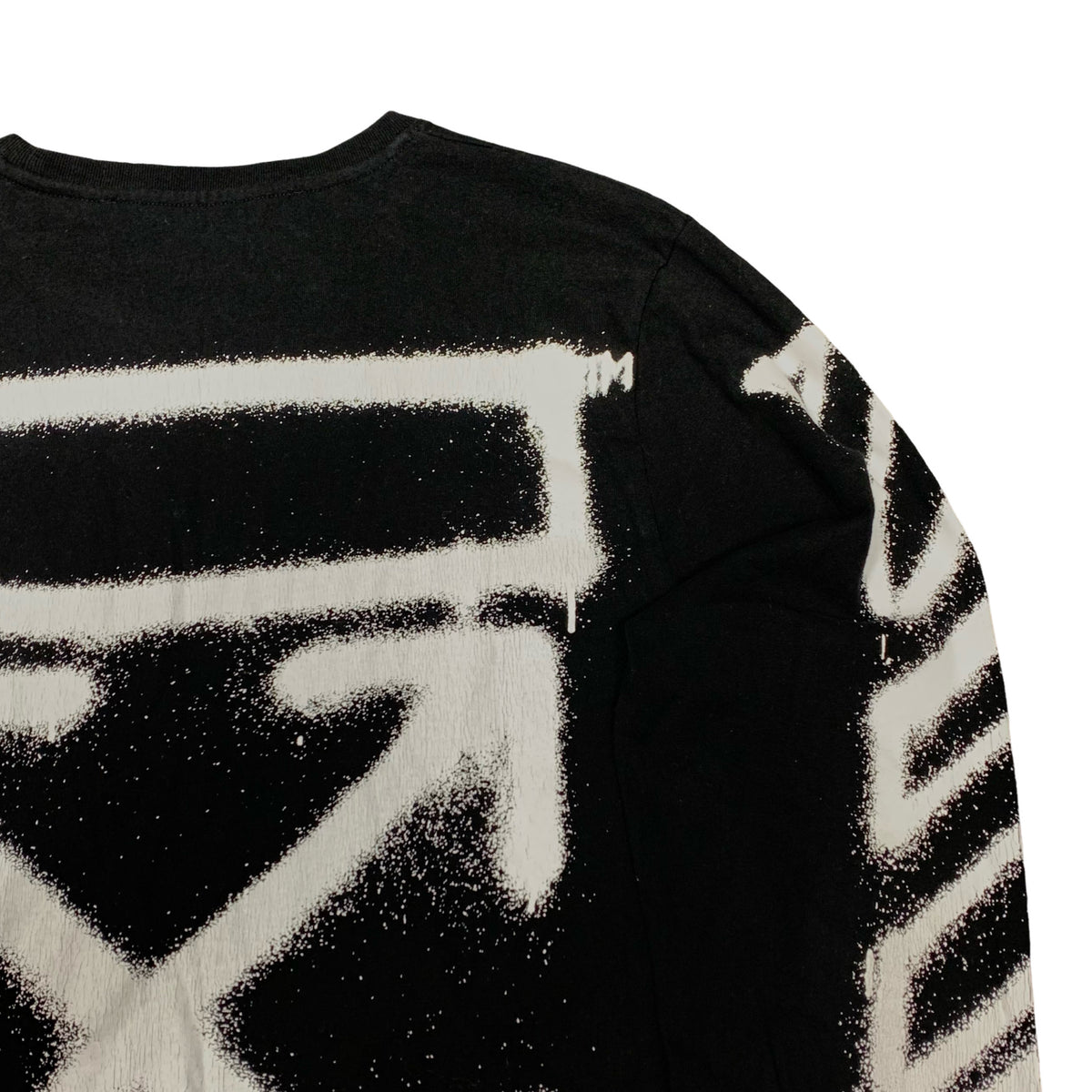 Off White Small Tee Graffiti Arrows Black Long Sleeve T-Shirt Virgil Abloh