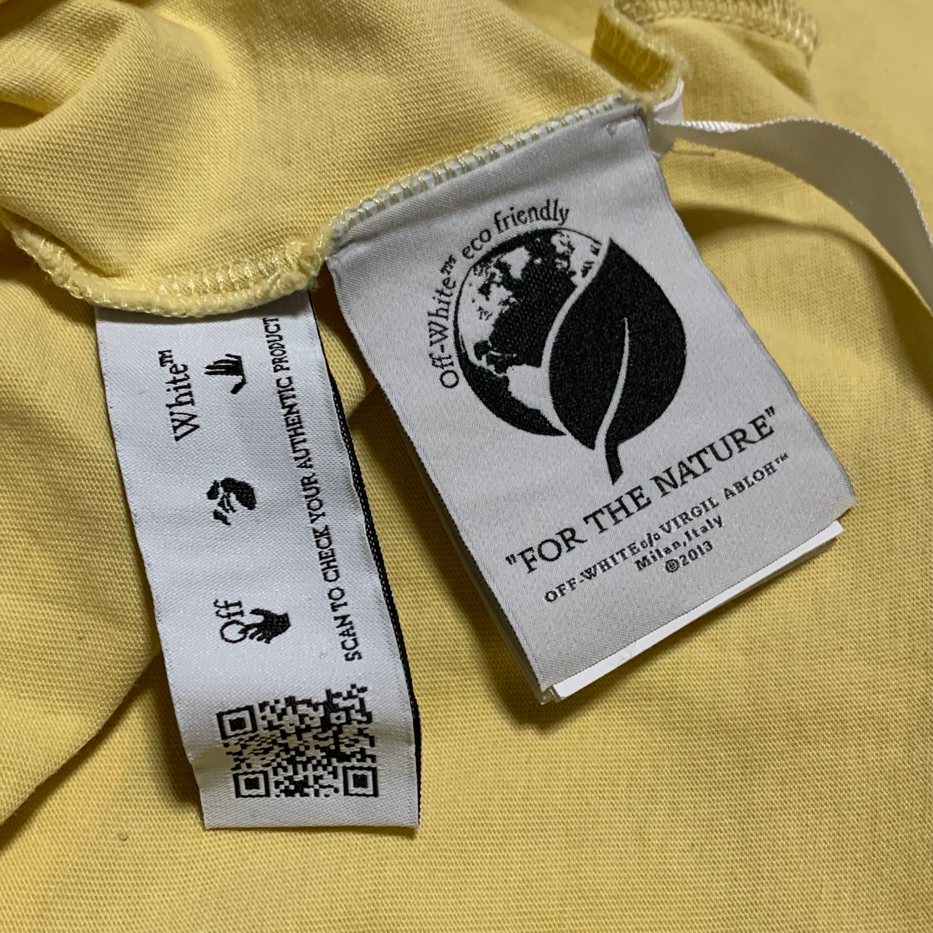 Off White Small Sprayed Off Yellow Tee Virgil Abloh