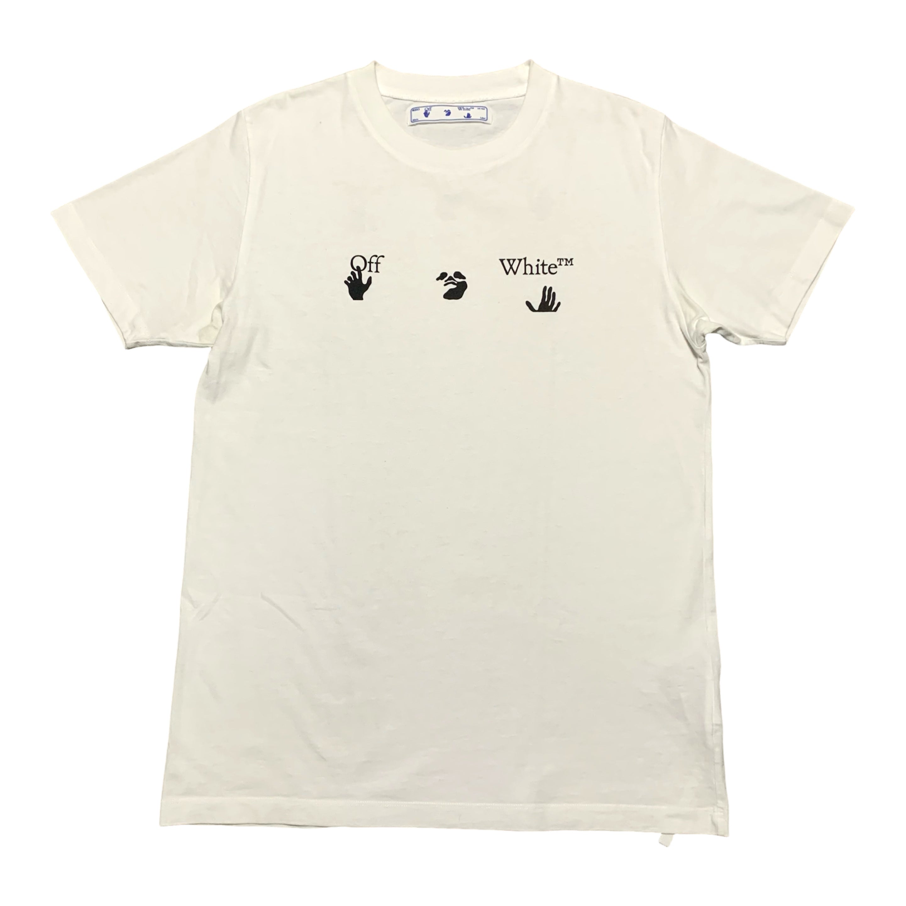Off White Medium Hand Logo White Tee Virgil Abloh