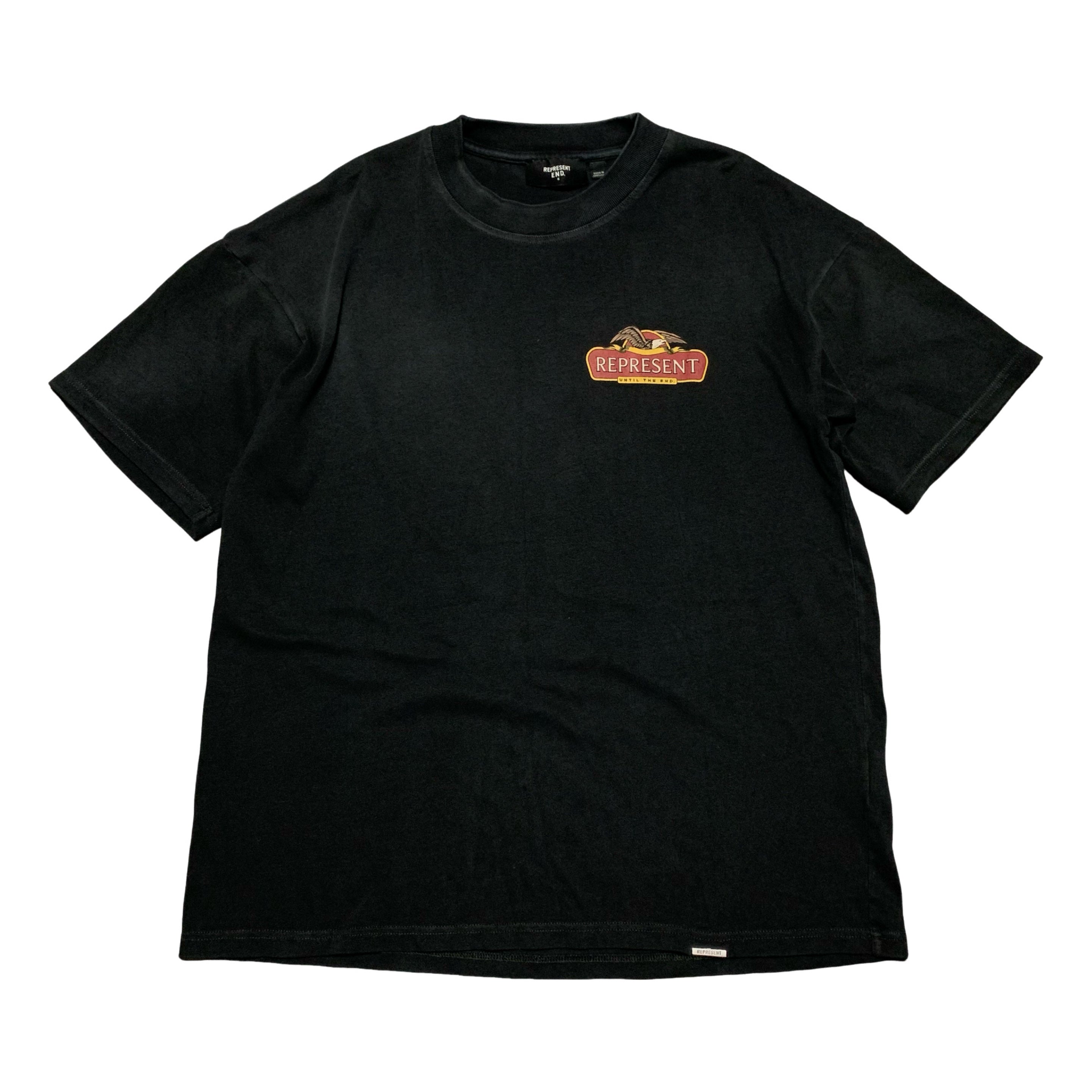Represent Small Eagle End Stained Black Tee
