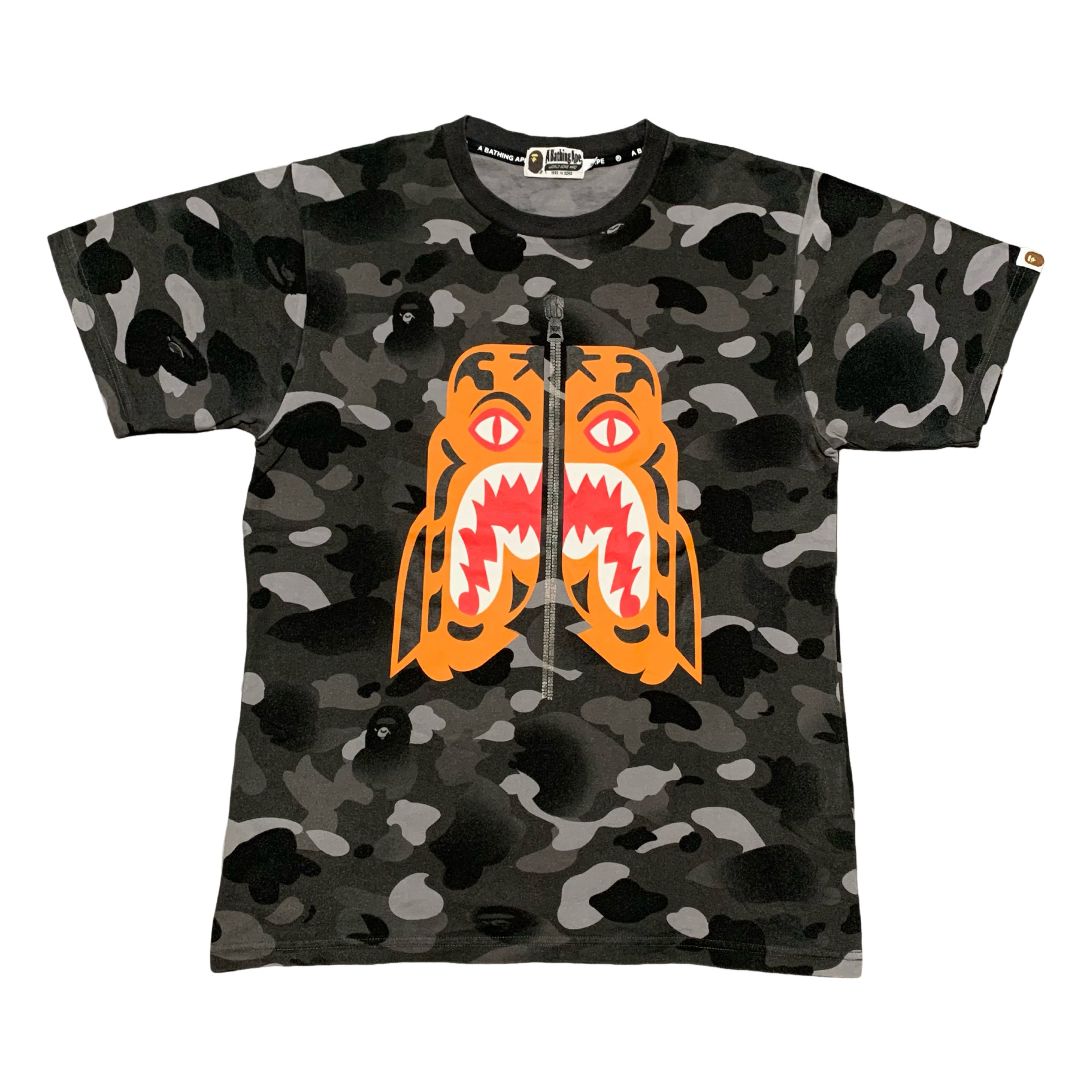 Bape Medium Tiger Shark Black Grey Camo A Bathing Ape