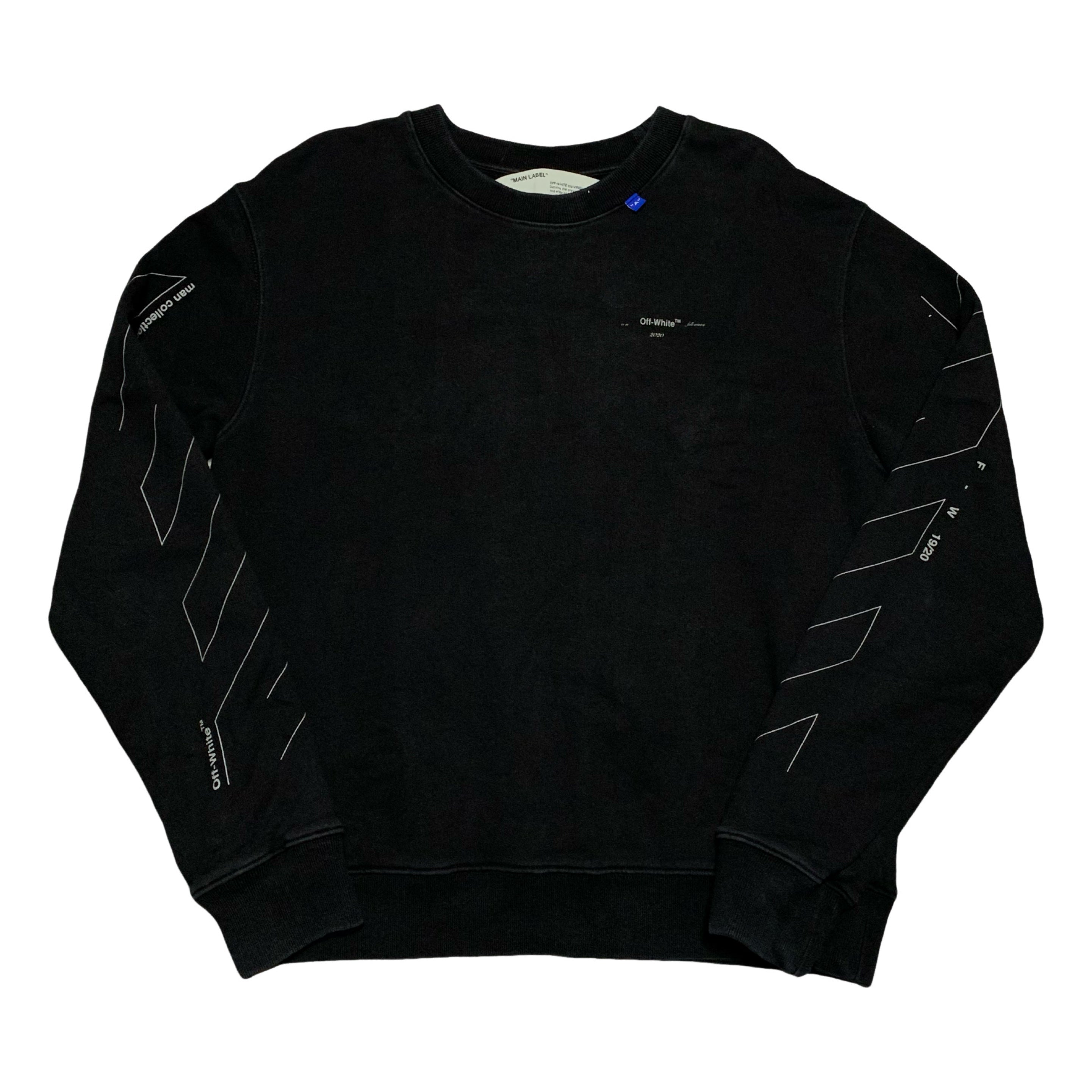 Off White Large Outline Arrows Black Sweatshirt Crewneck Virgil Abloh