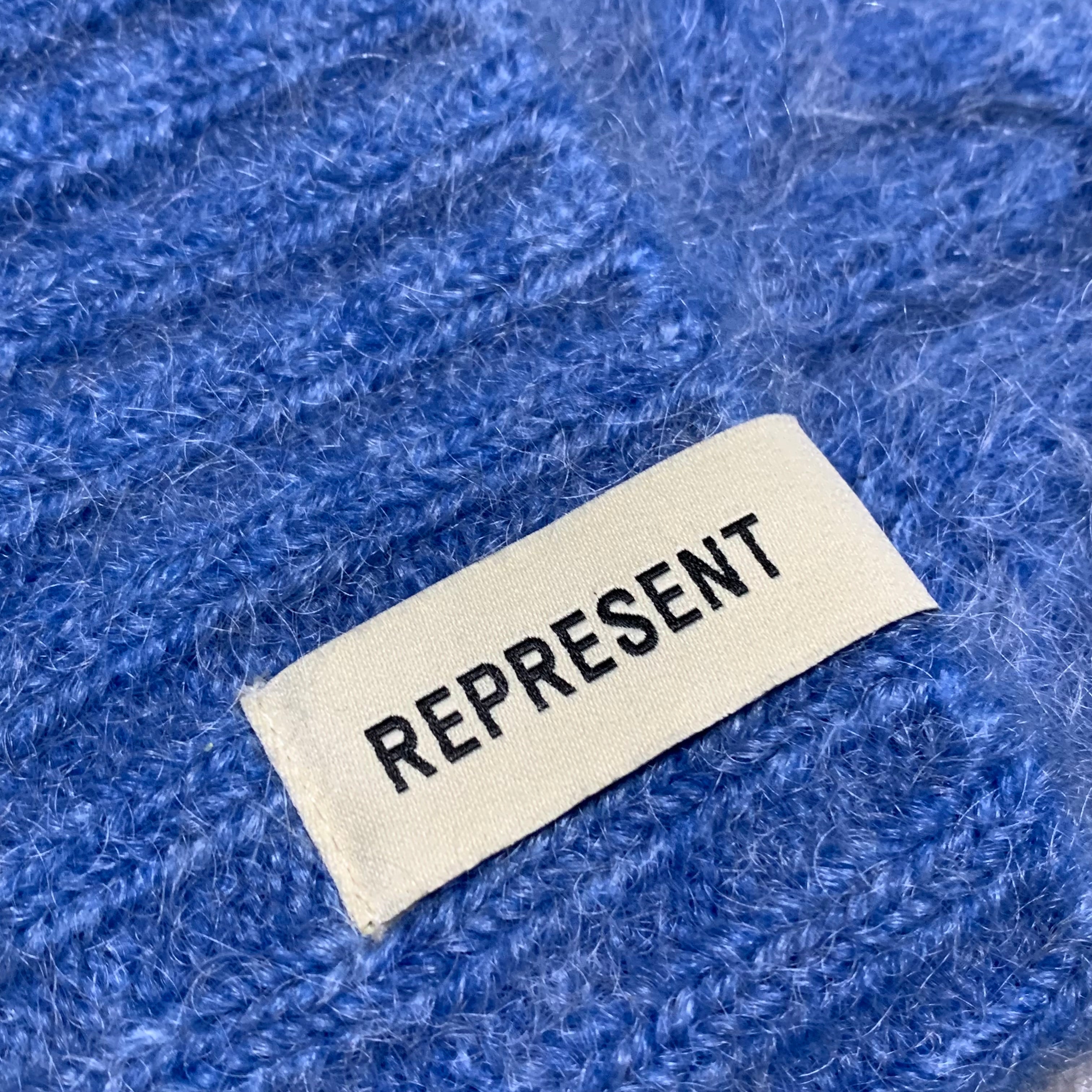 Represent Beanie Electric Blue Cable Knit Hat