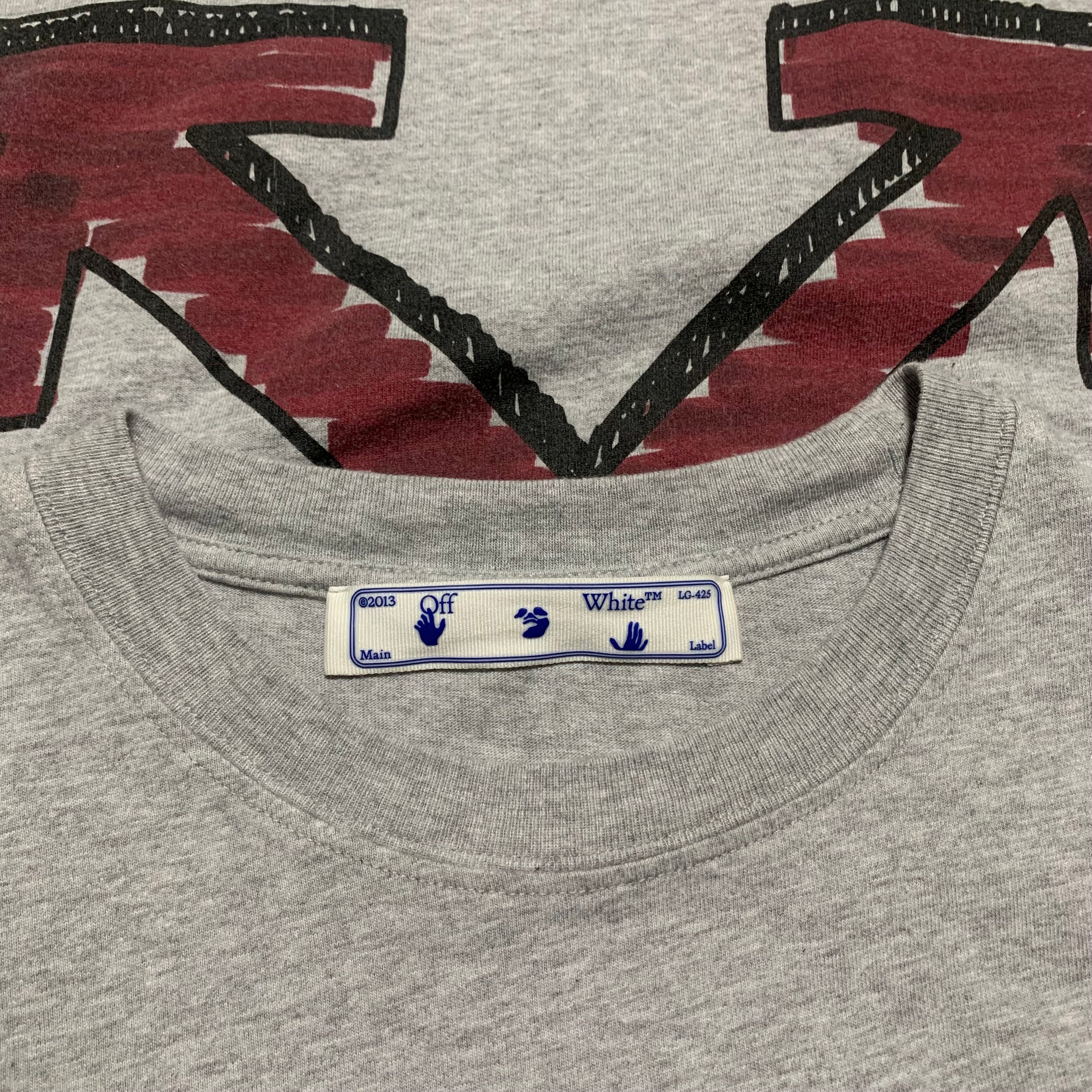 Off White Small Marker Arrows Grey Tee Virgil Abloh