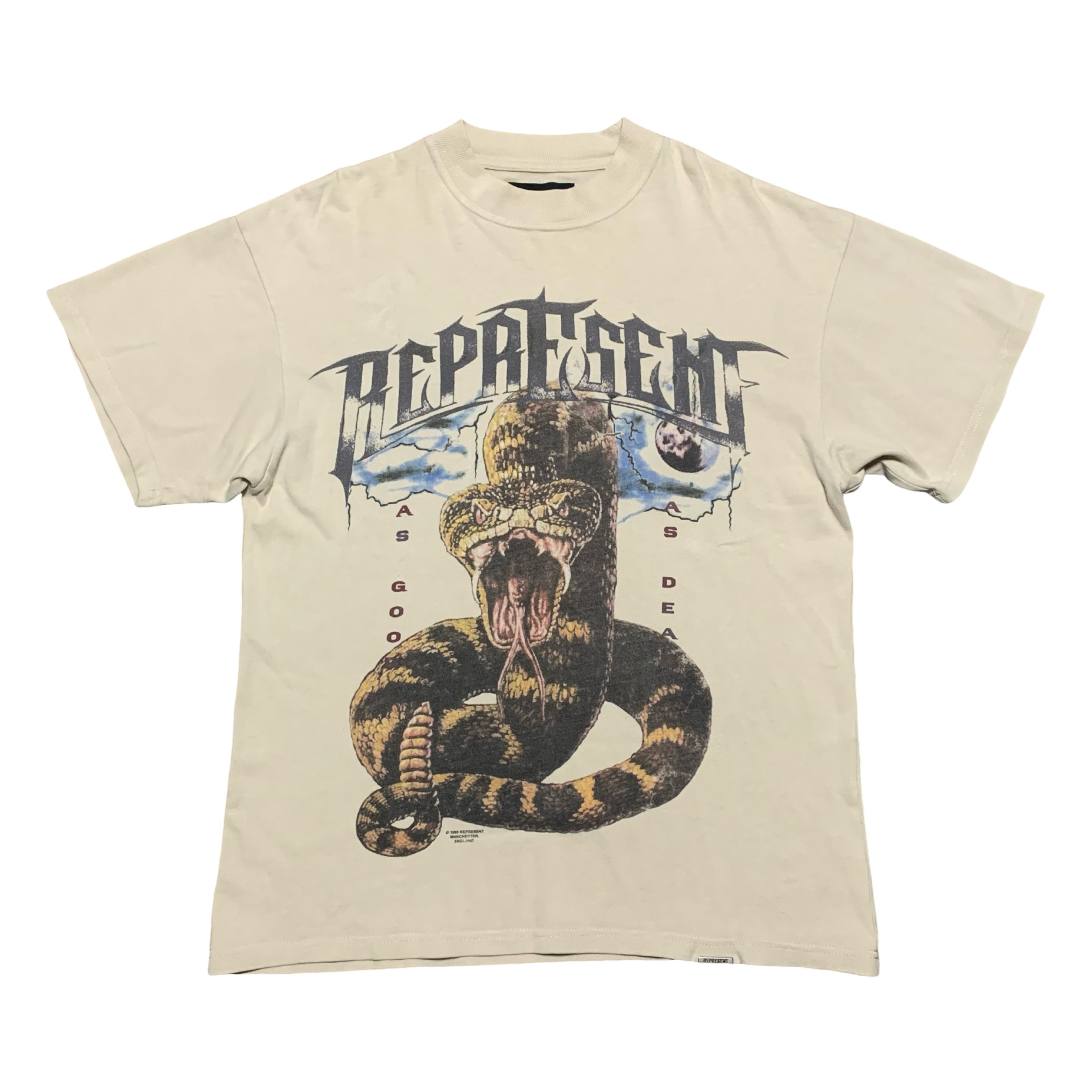 Represent XS As Good As Dead Vintage White Tee