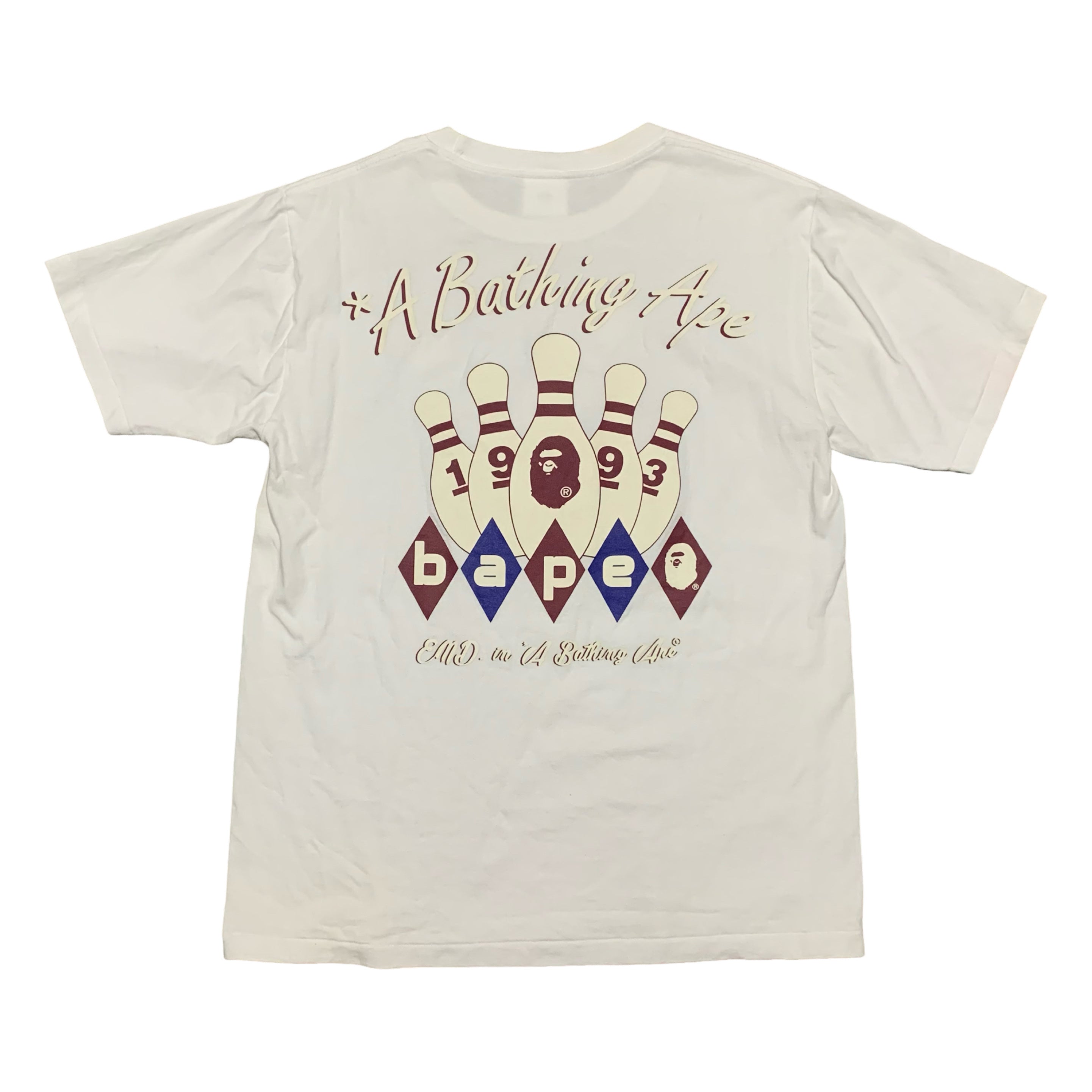 Bape Medium END Bowling White Tee A Bathing Ape