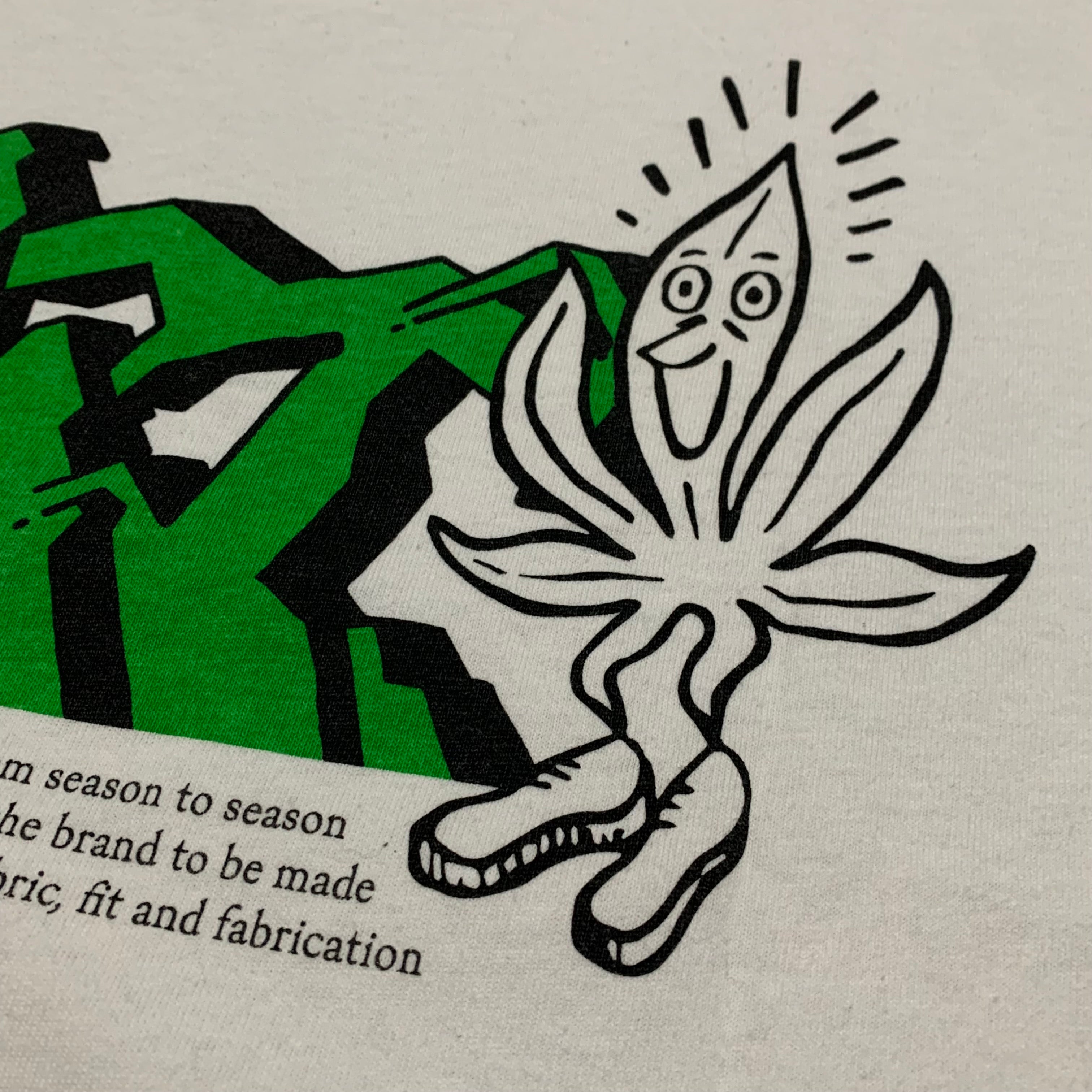 Off White Small Weed Graphic White Tee Virgil Abloh