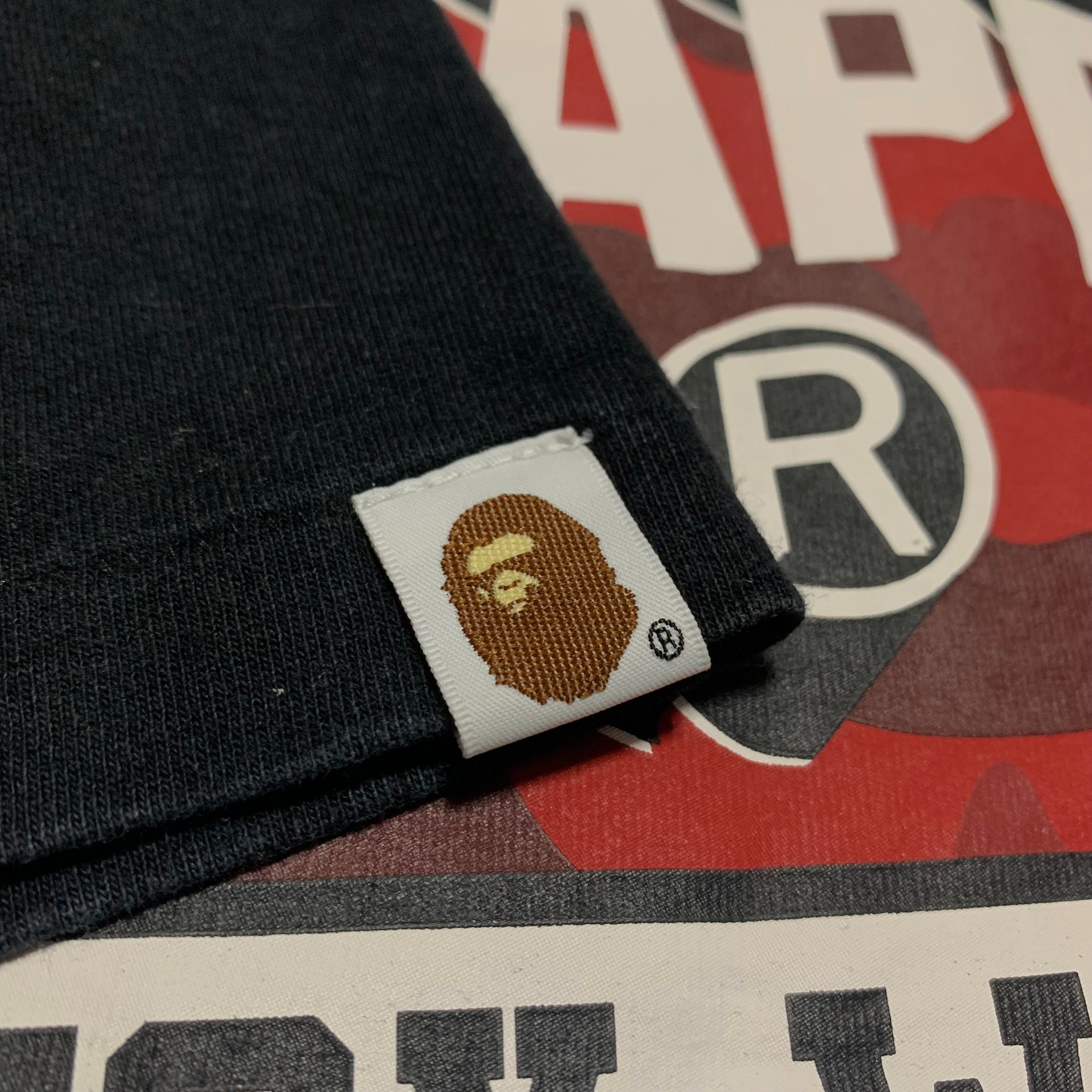 Bape 2XL Busy Works Red Camo Back Graphic Black Tee A Bathing Ape