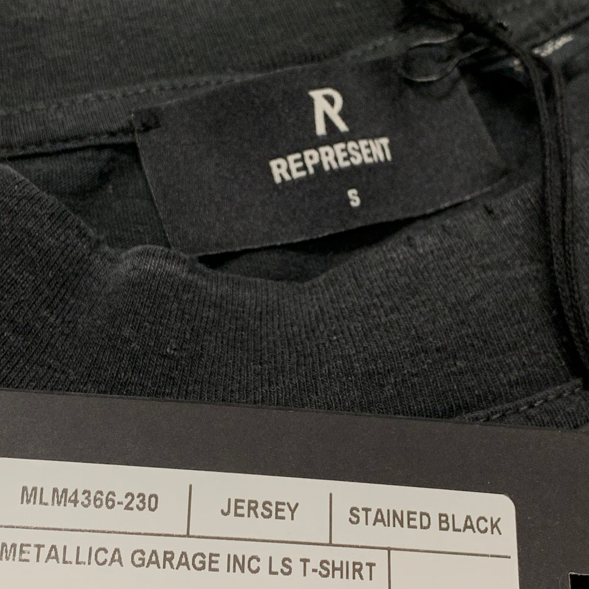 Represent Small Tee Metallica Garage Inc Stained Black Long Sleeve T-Shirt