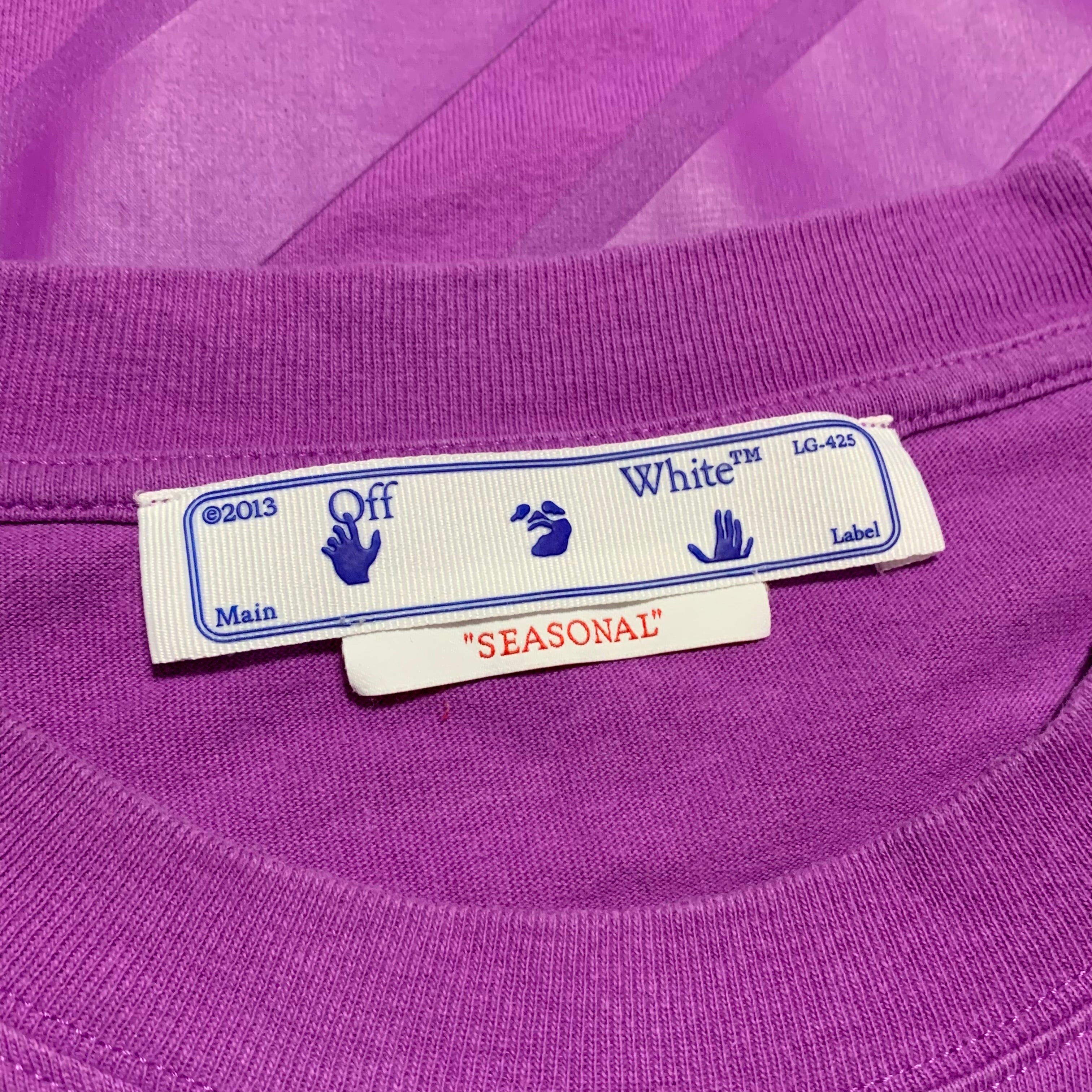 Off White Large Diag Tab Purple Tee Virgil Abloh