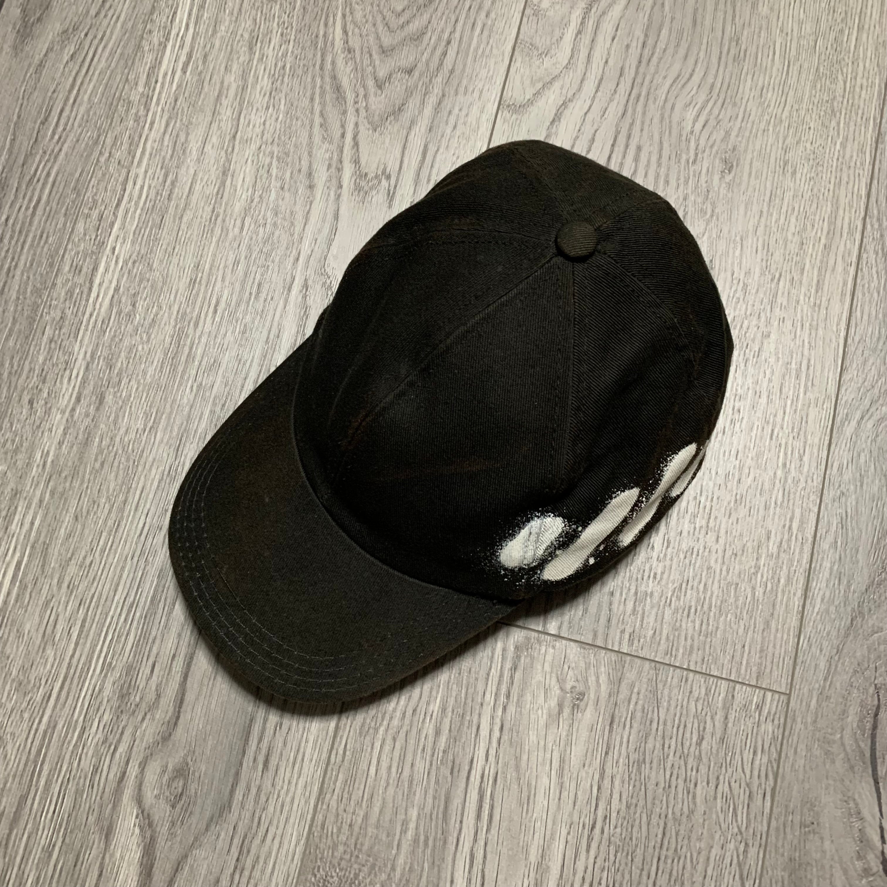 Off White Hat Spray Paint Diagonal Black Cap Virgil Abloh