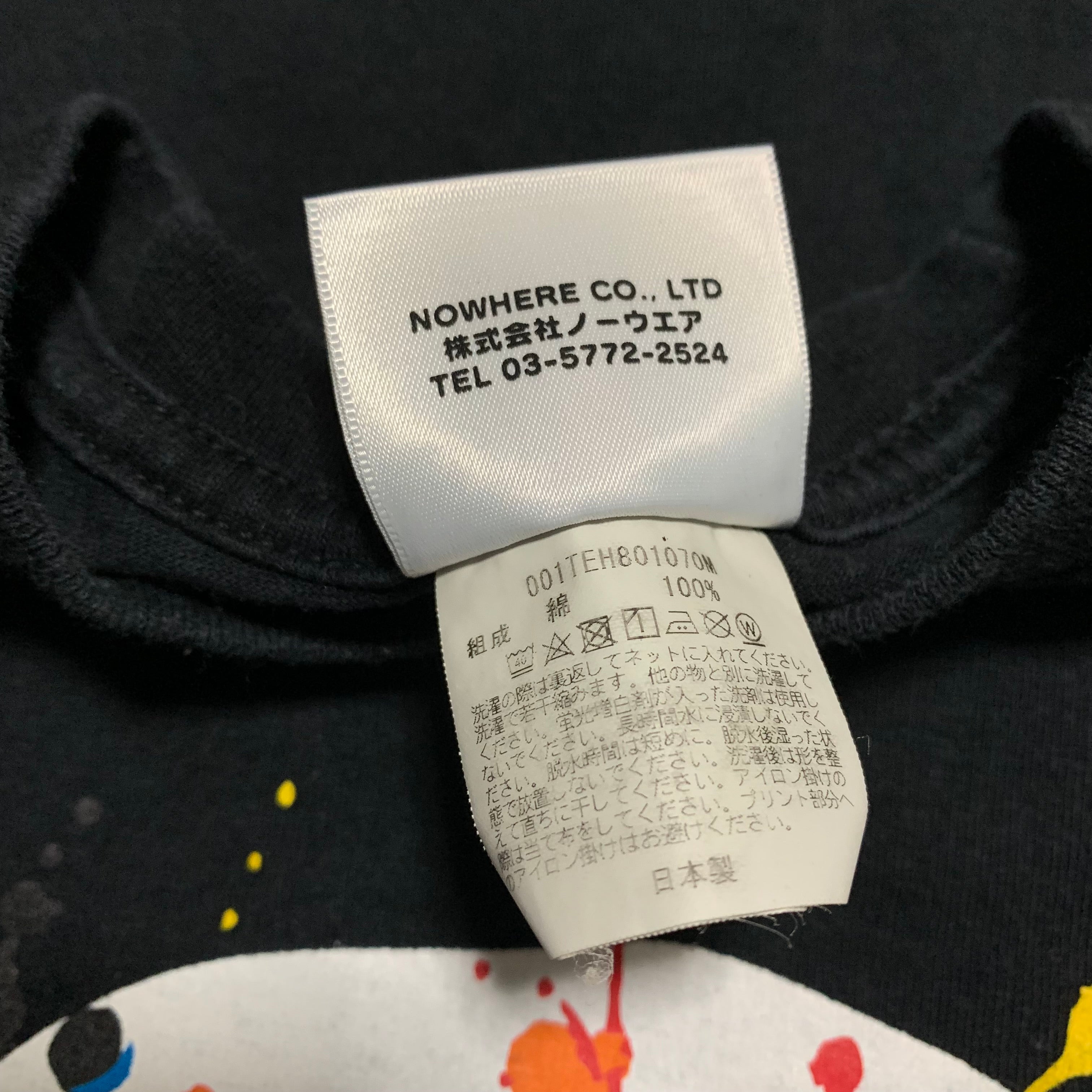 Bape Medium Paint Spatter Ape Head Black Tee A Bathing Ape
