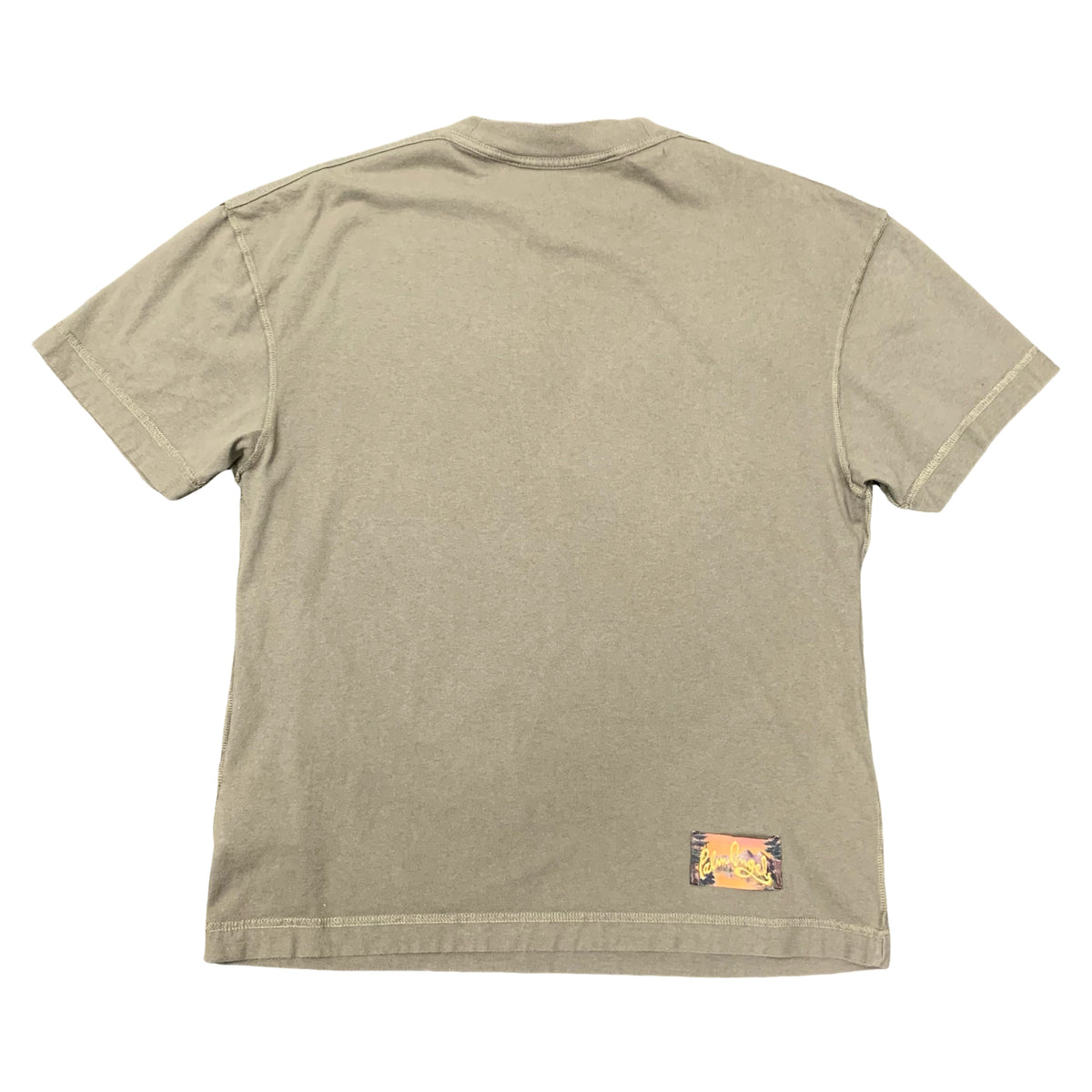 Palm Angels Small Tee Seasonal Logo Inside Out Khaki Green T-Shirt