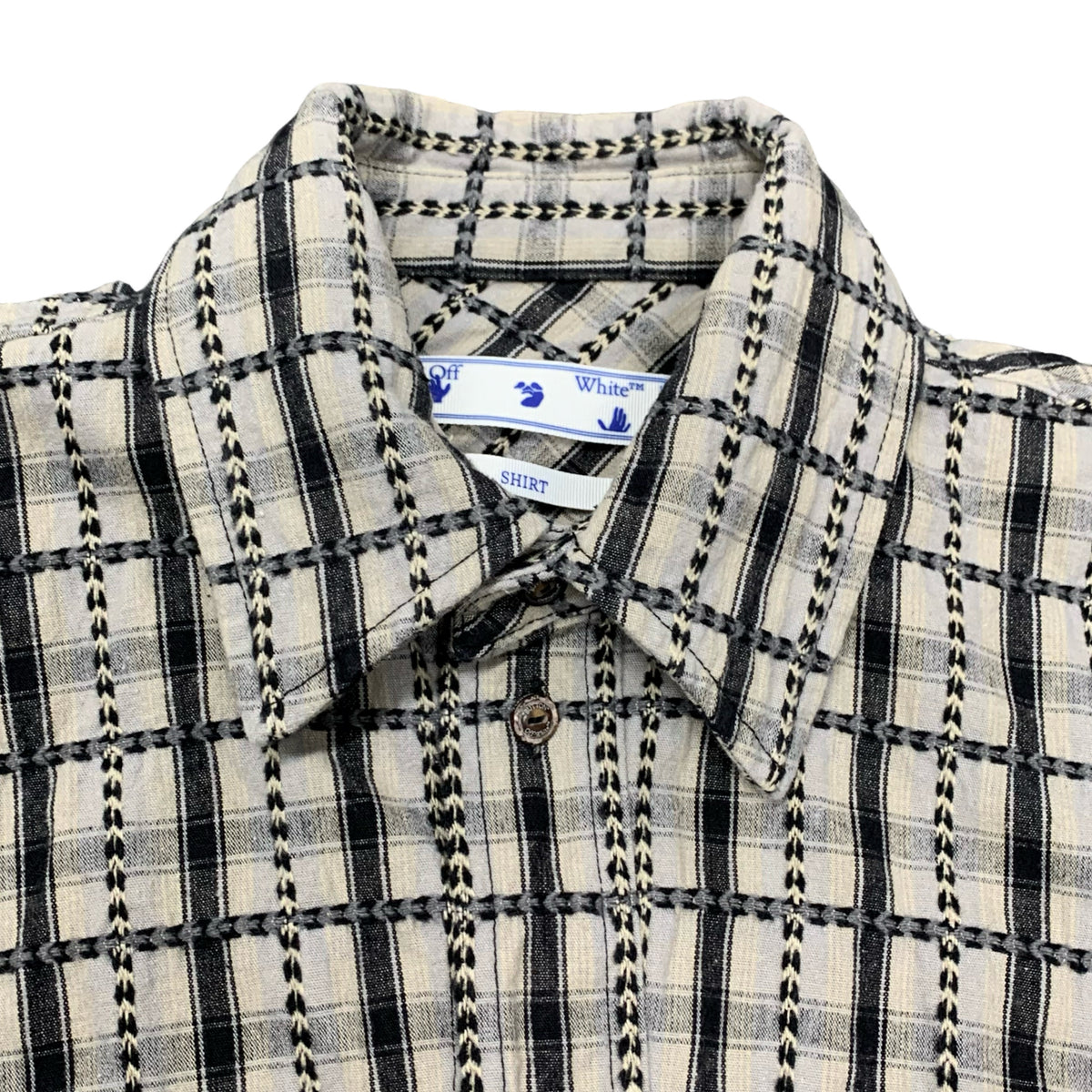Off White Small Shirt Flannel Check Grey Top Virgil Abloh