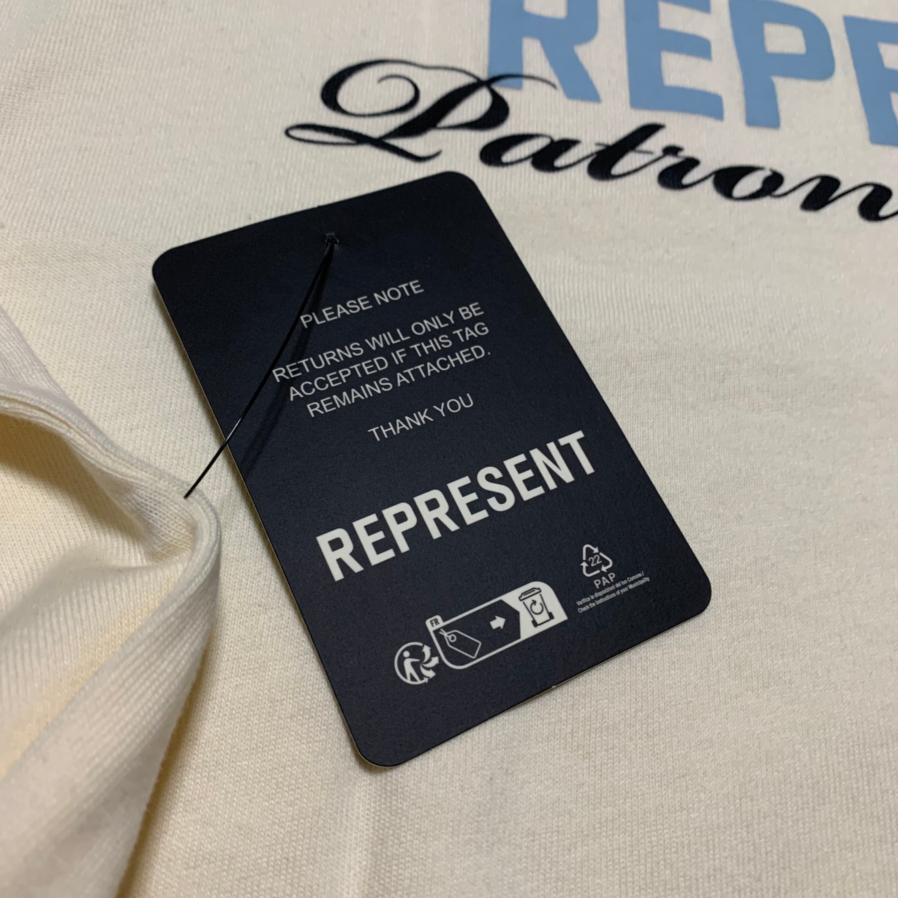 Represent Medium Patron Of The Club Buttercream Powder Blue Tee