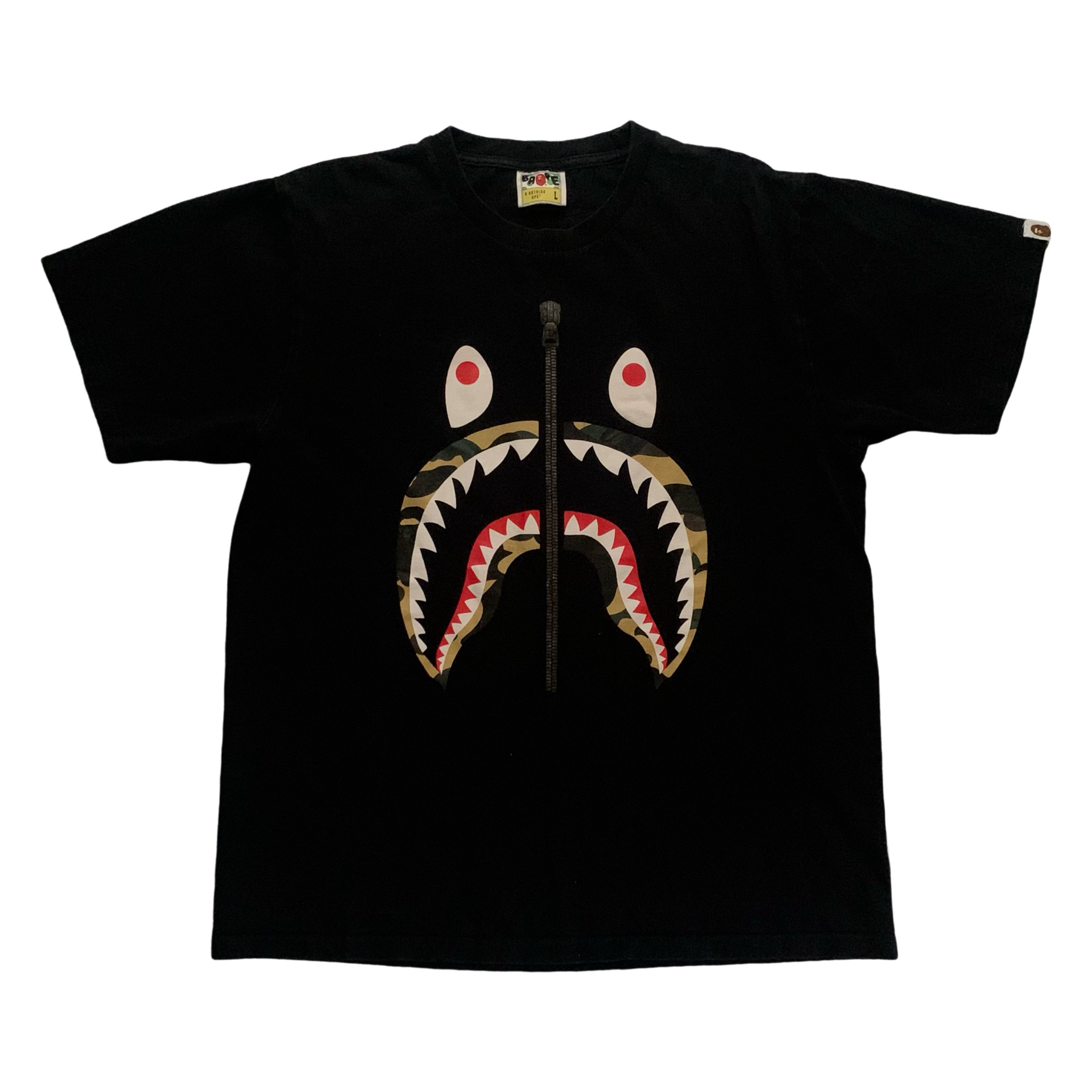 Bape Large Shark 1st Camo Black Tee A Bathing Ape