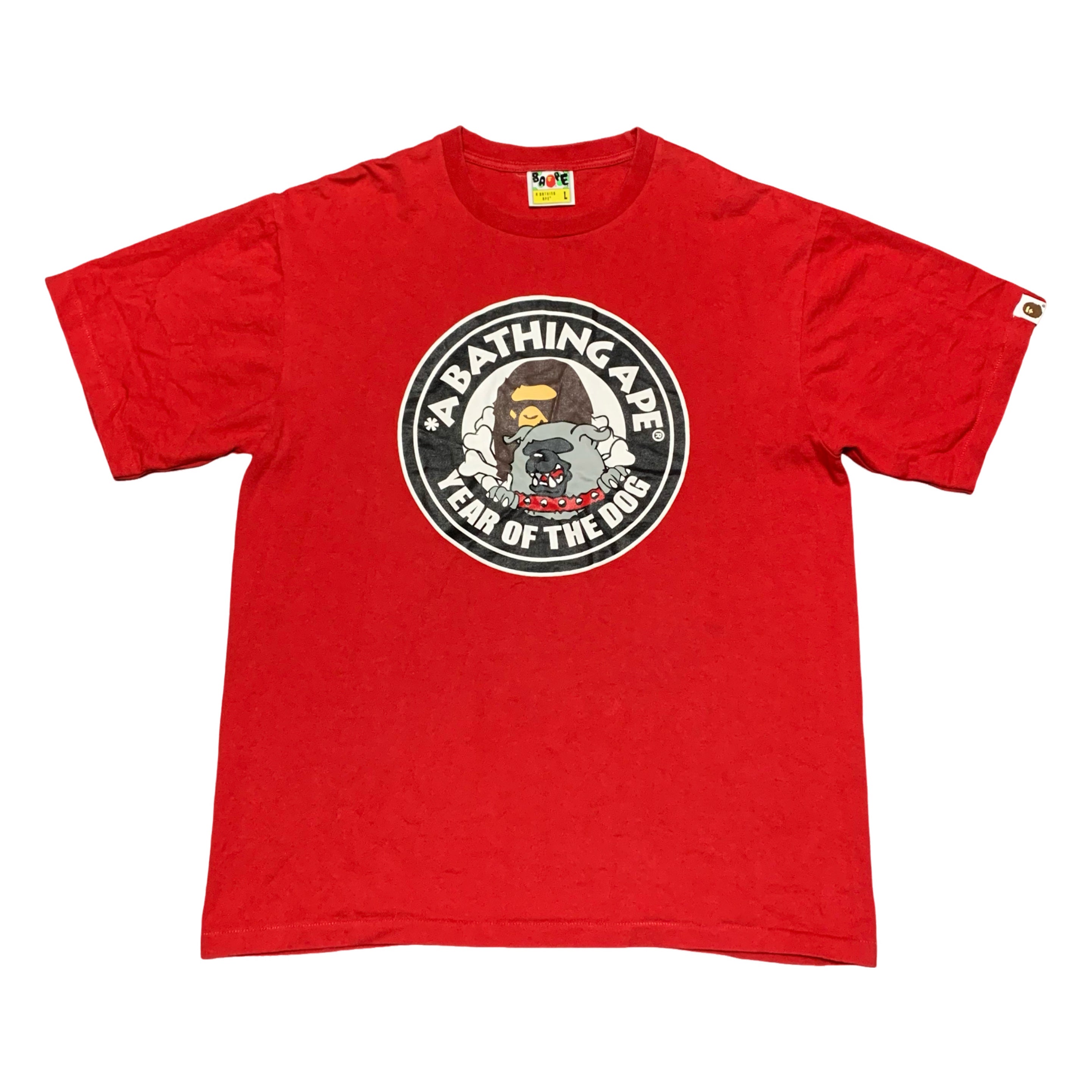 Bape Large Year Of The Dog Red Tee A Bathing Ape