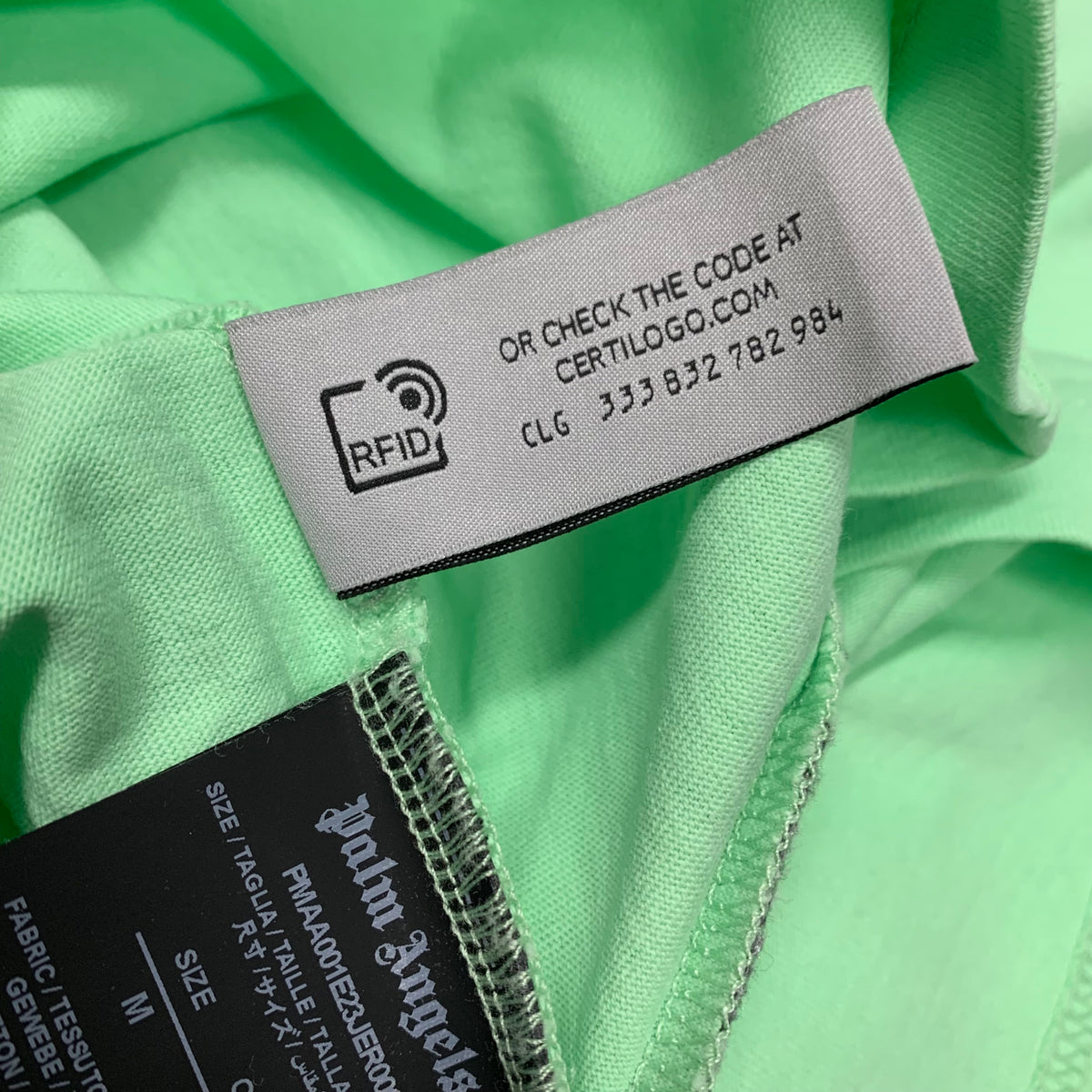 Palm Angels Medium Tee Sketchy Logo Mint Green T-Shirt